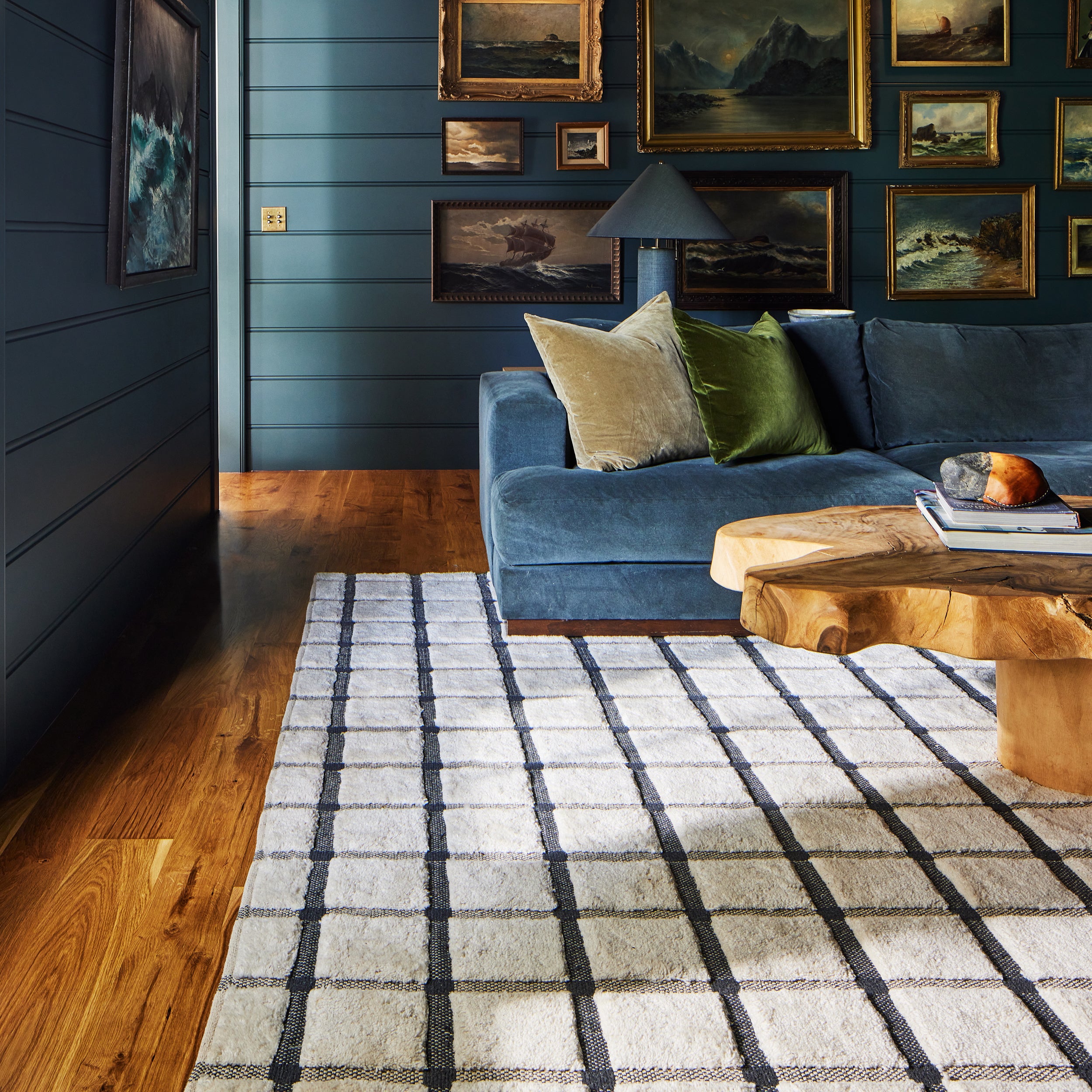 Rowena Checked Wool Area Rug - Image 2