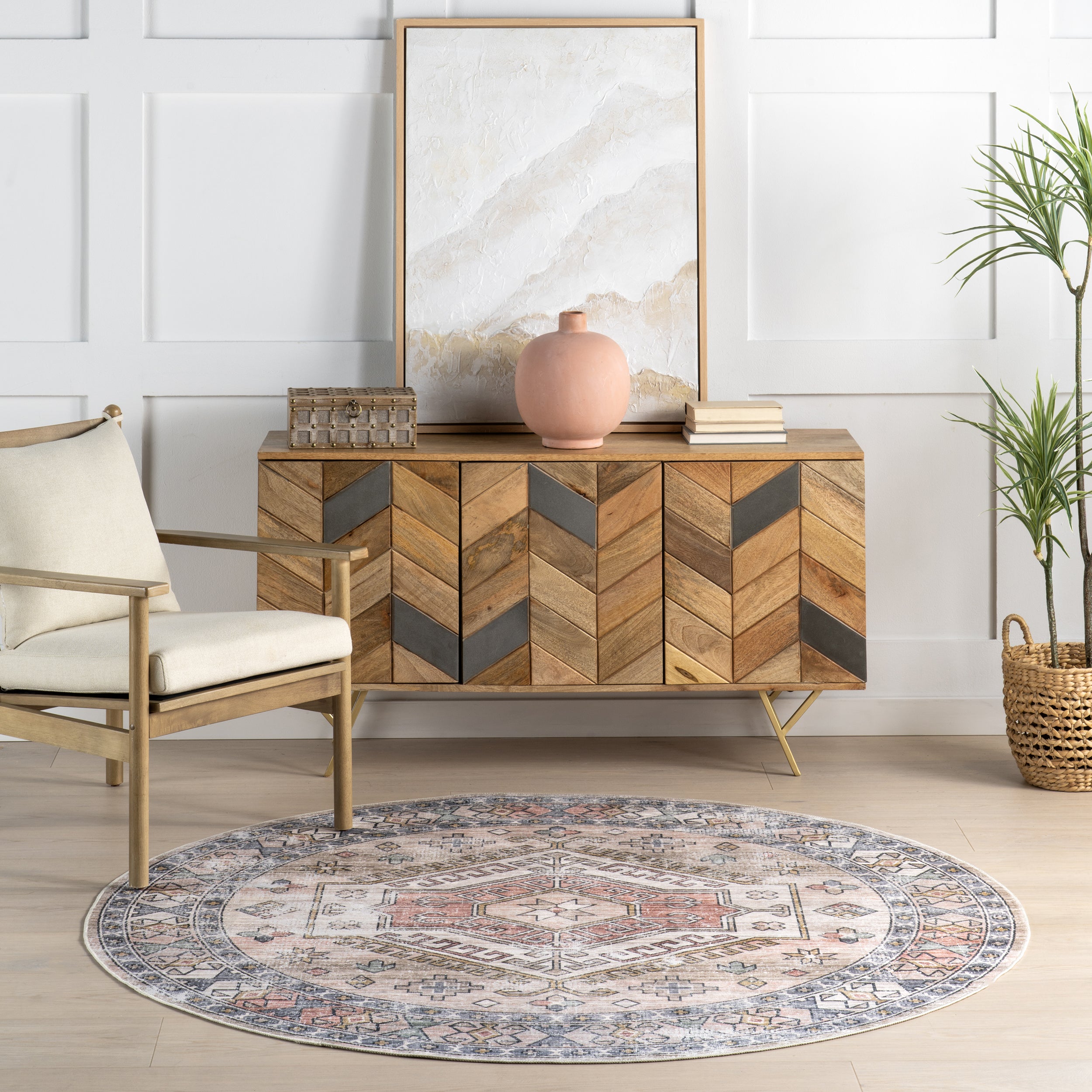 Benoite Splashguard Medallion Machine Washable Area Rug - Image 10