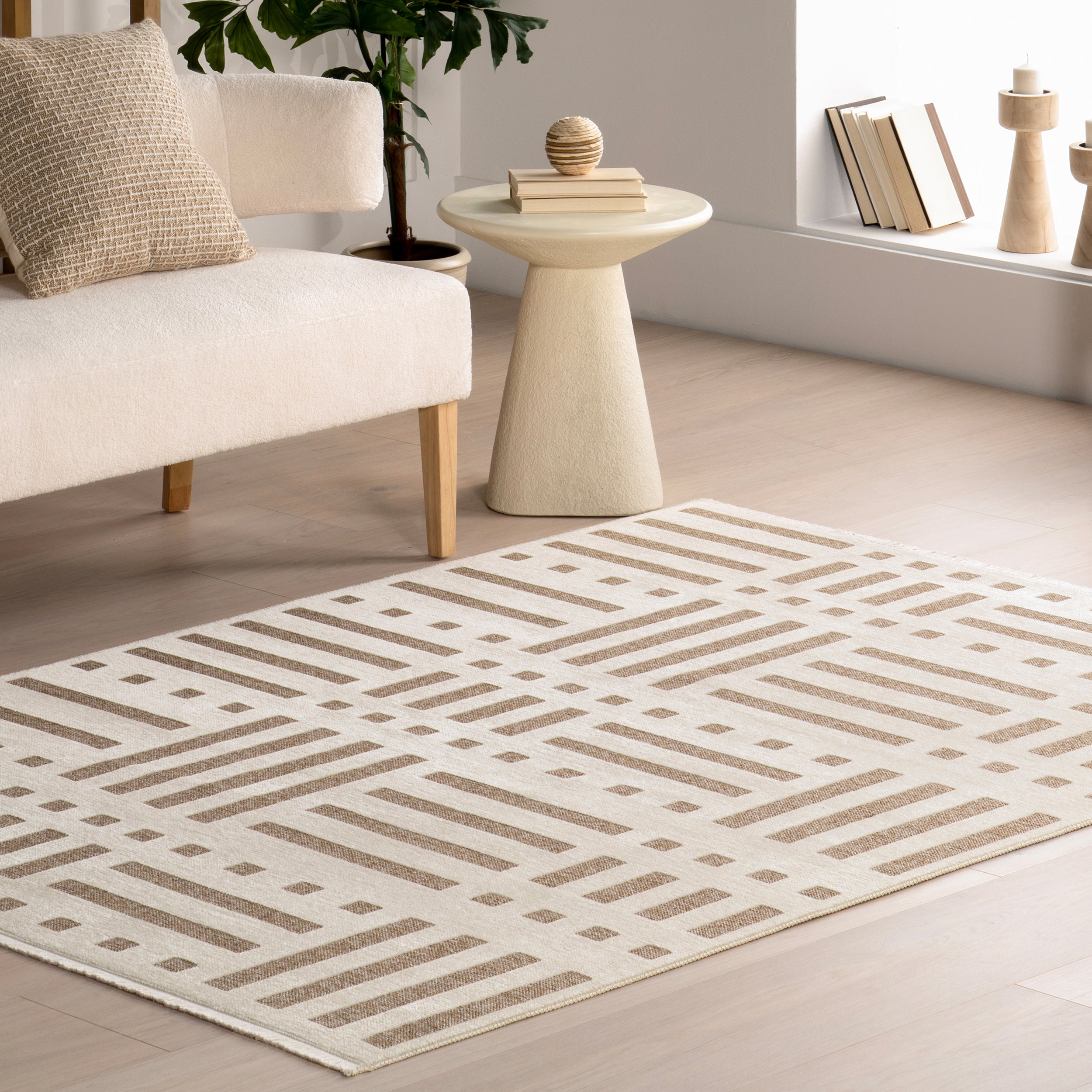 Mina Modern Stripes Reversible Machine Washable Area Rug - Image 18