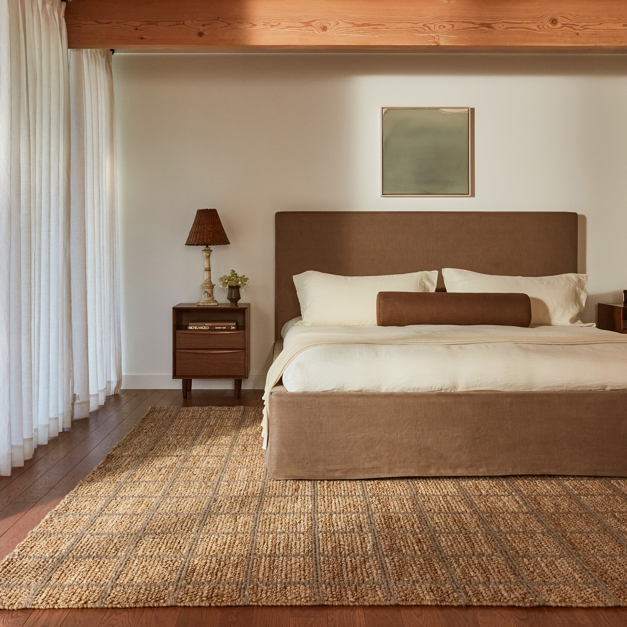 Penni Checked Jute and Wool Area Rug - Image 2