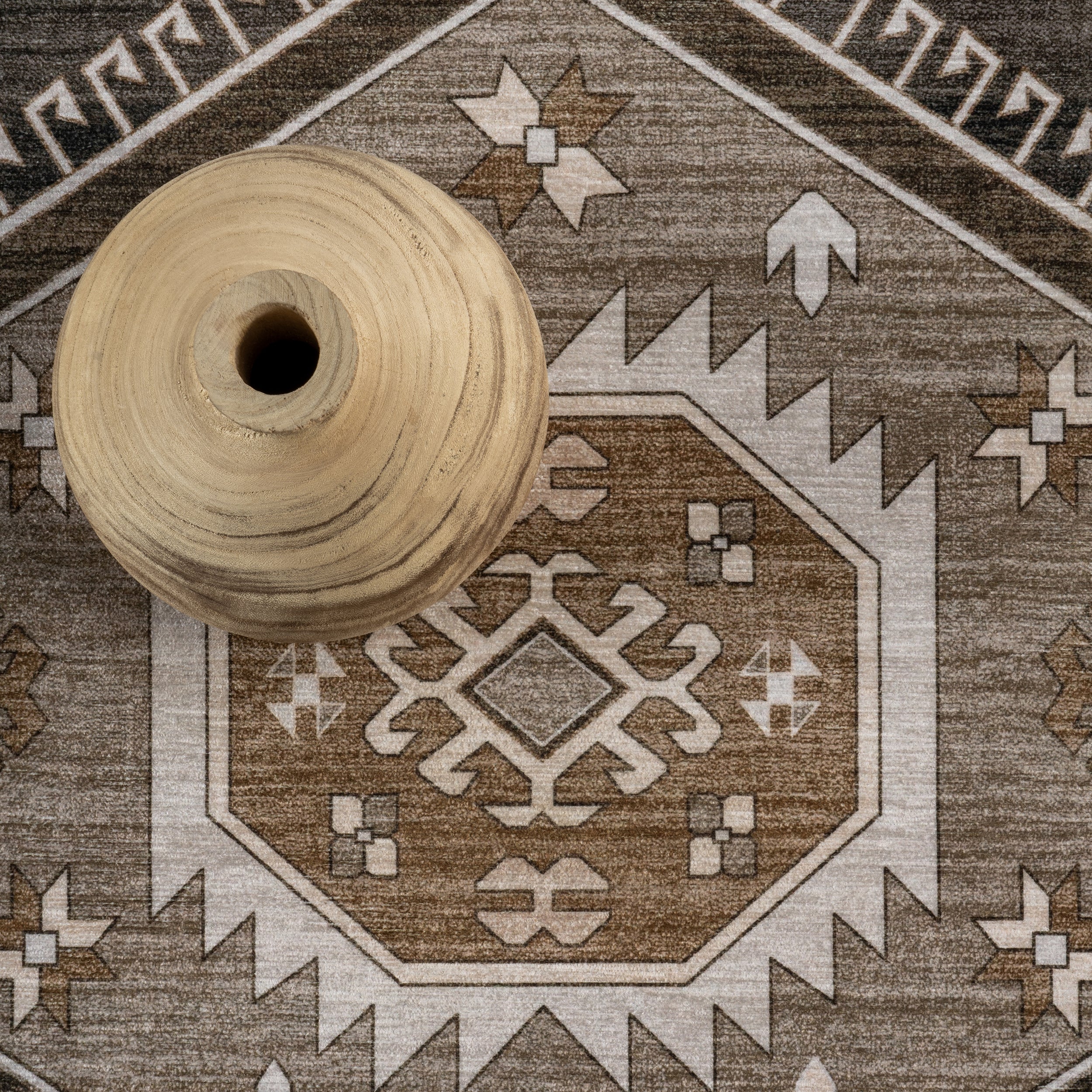 Anette SplashGuard Vintage Medallion Machine Washable Area Rug - Image 6