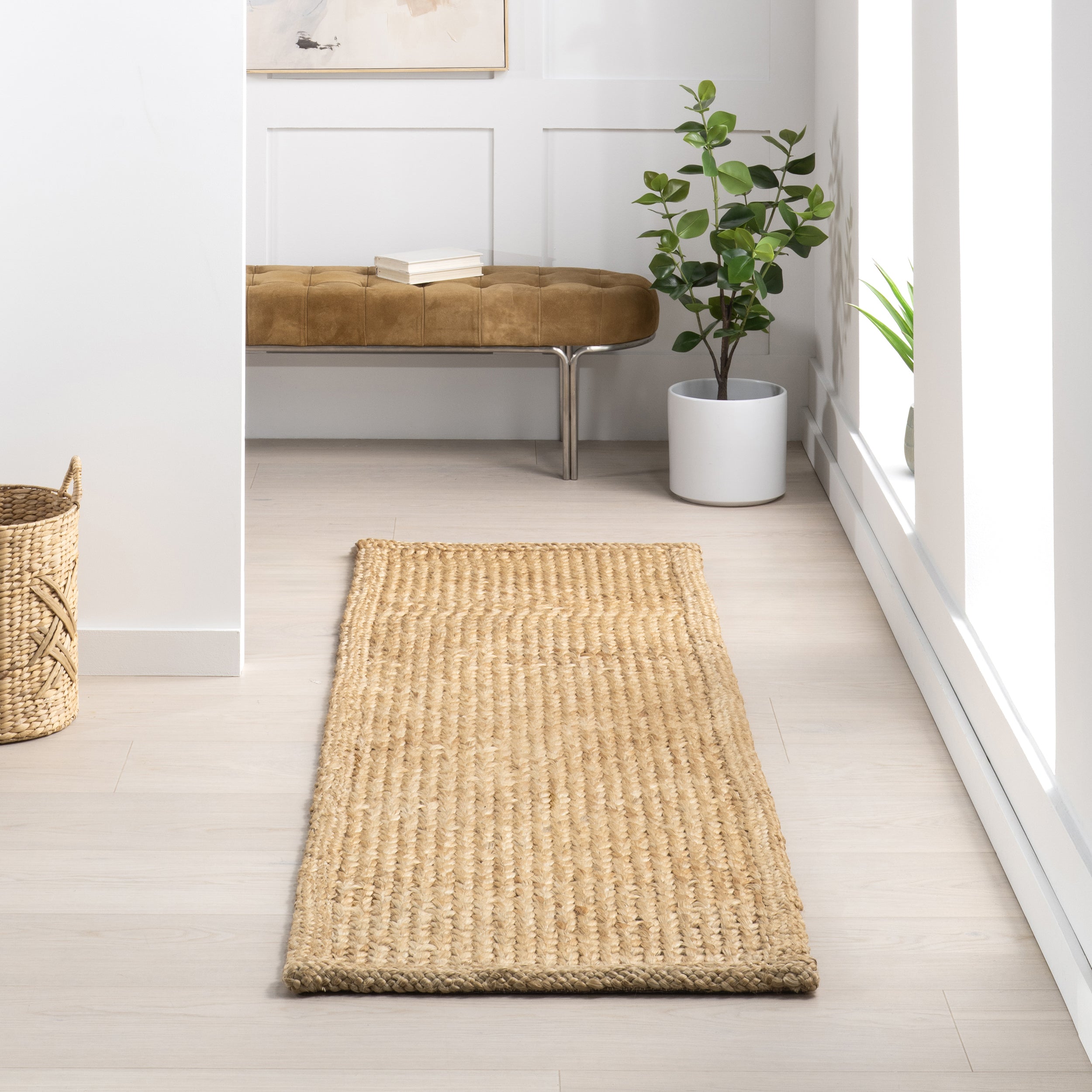 Willow Bordered Jute Area Rug - Image 8