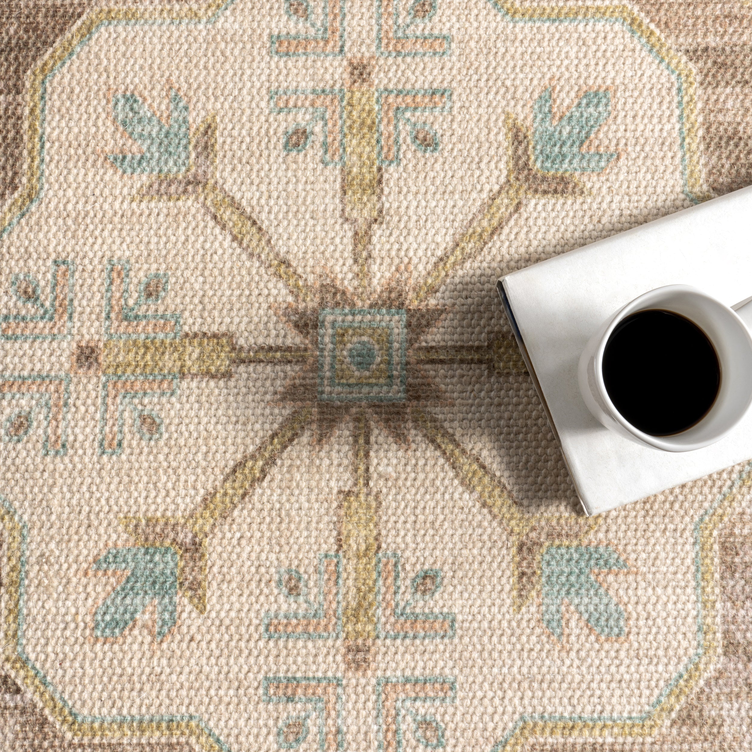Fawn Medallion Wool and Cotton Area Rug - Image 7
