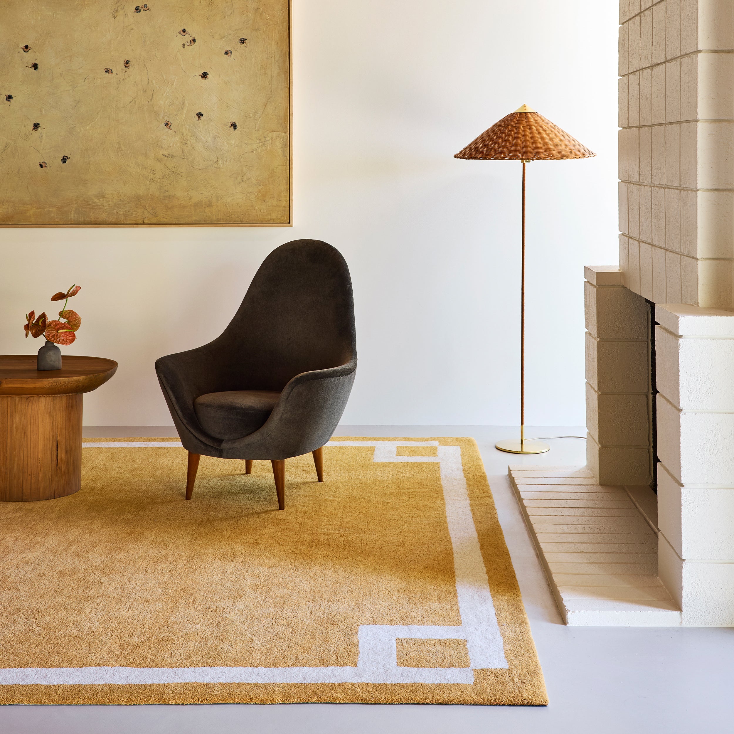 Grace Bordered Wool Area Rug - Image 2