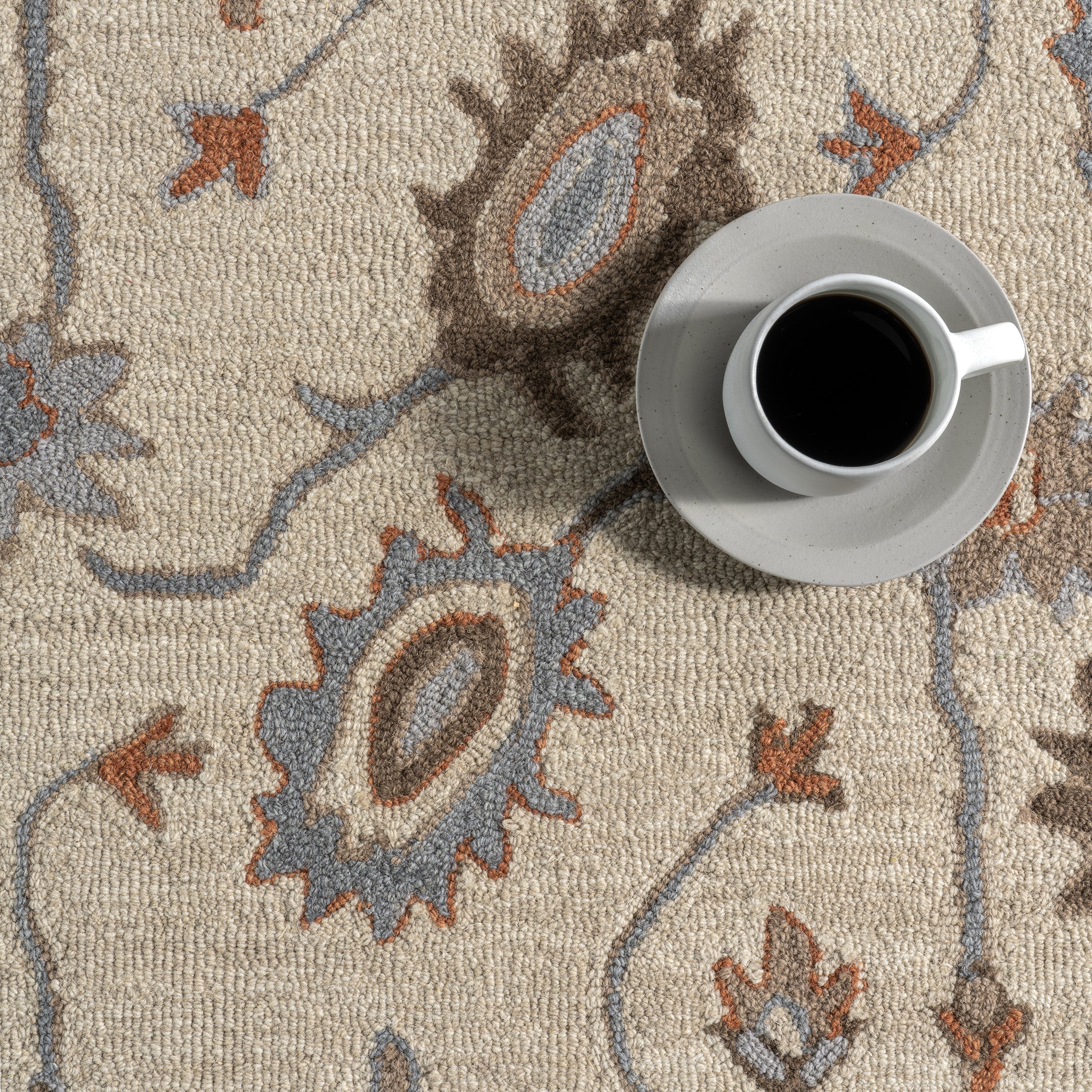 Woodland Bordered Wool Area Rug - Image 7