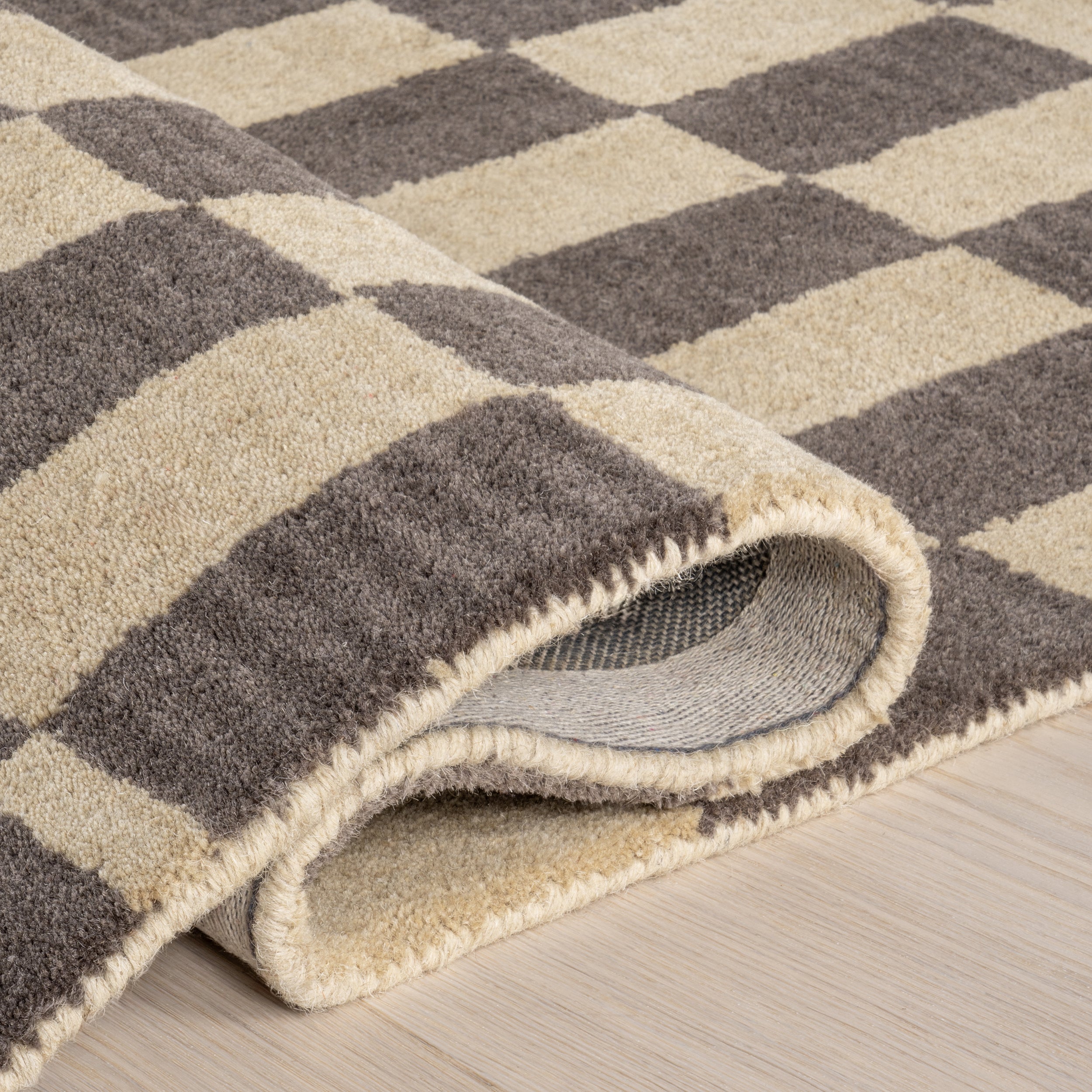 Kia Checkerboard Wool Area Rug - Image 28