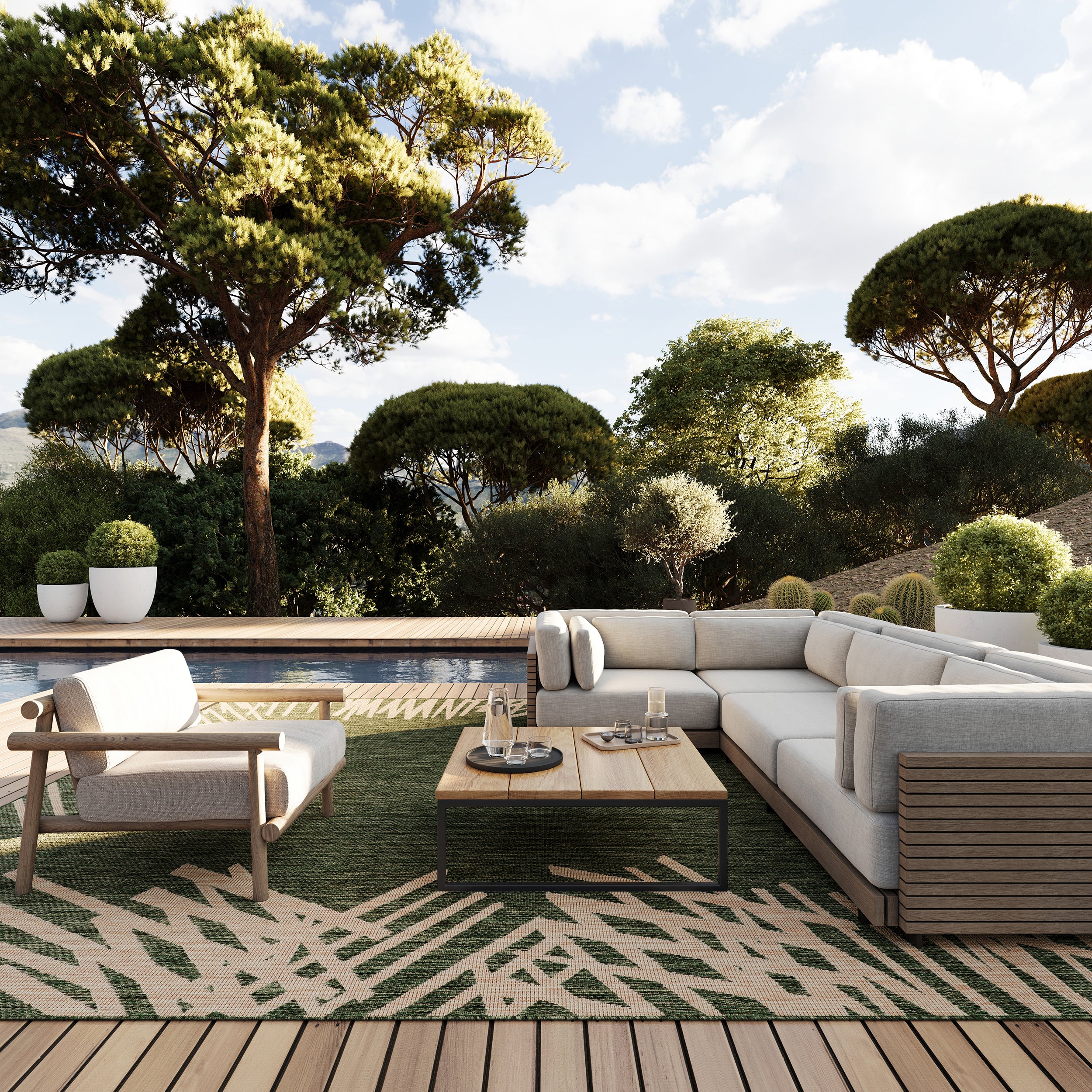 Anigail Bordered Indoor/Outdoor Area Rug - Image 2