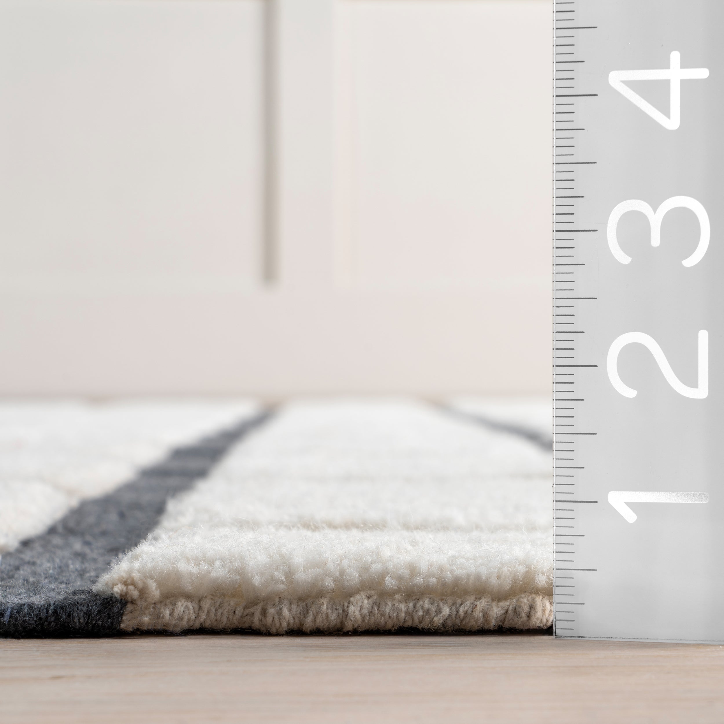 Rowena Checked Wool Area Rug - Image 3