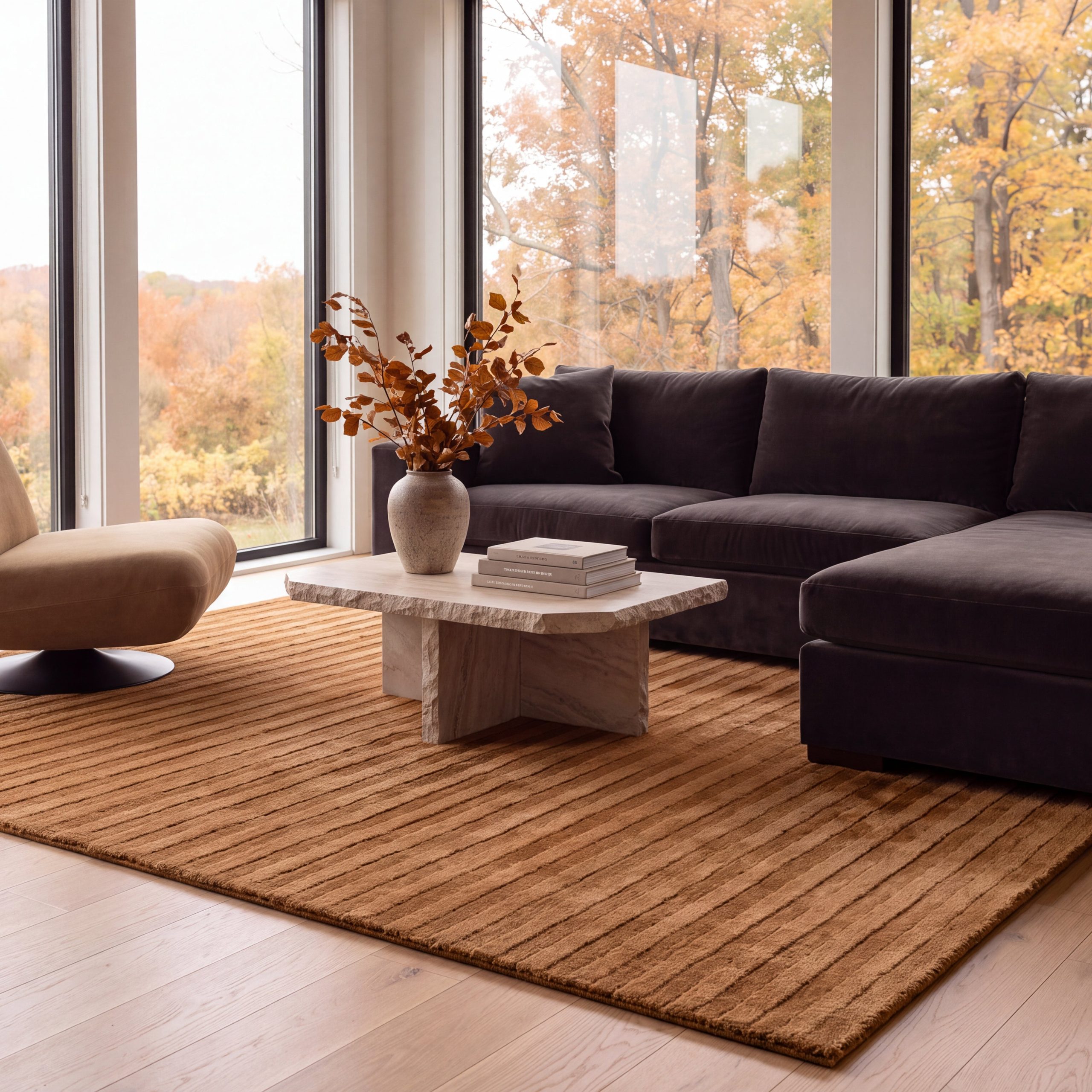 Arcelia Striped Wool Blend Area Rug - Image 9