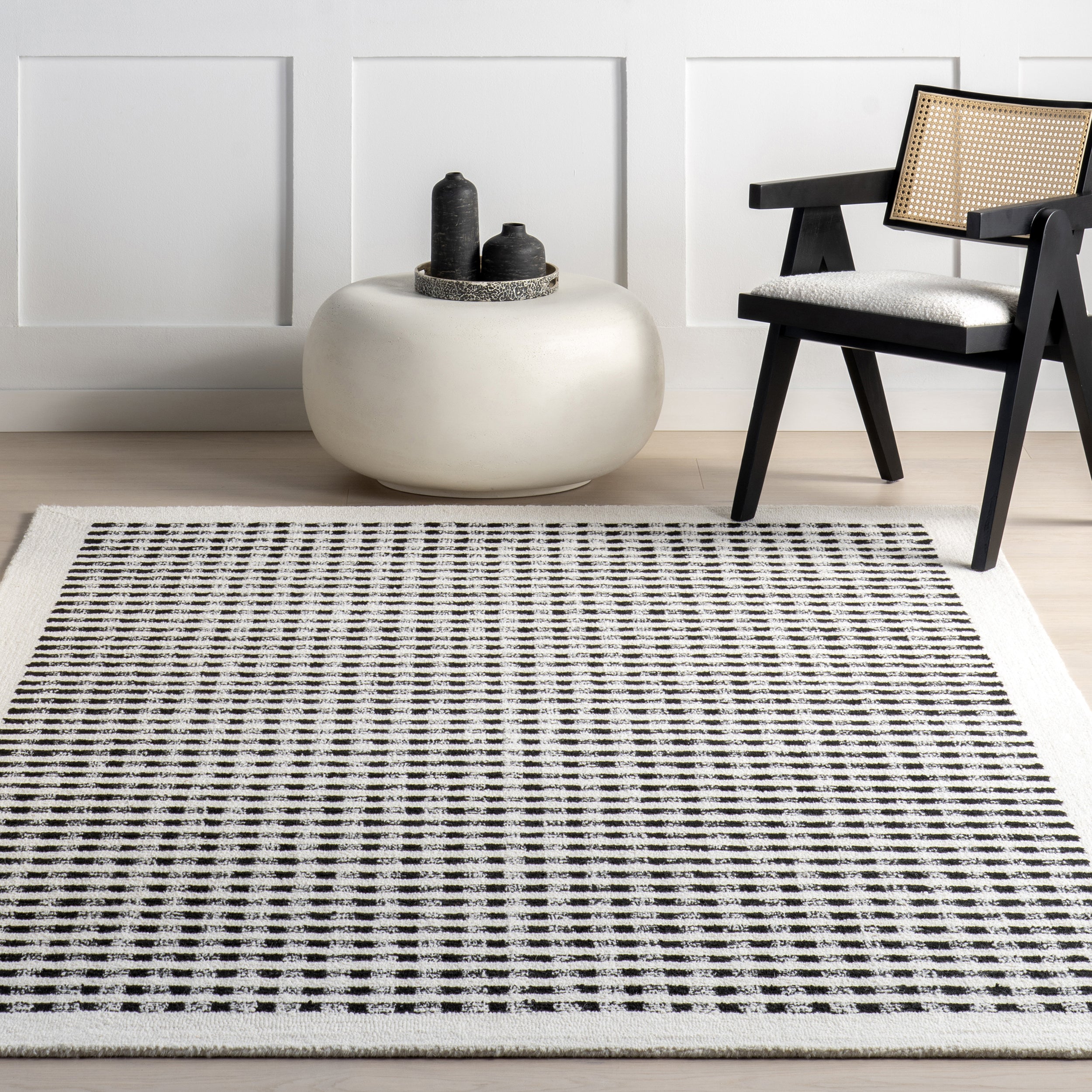 Adahlia Checkered Wool Area Rug - Image 19