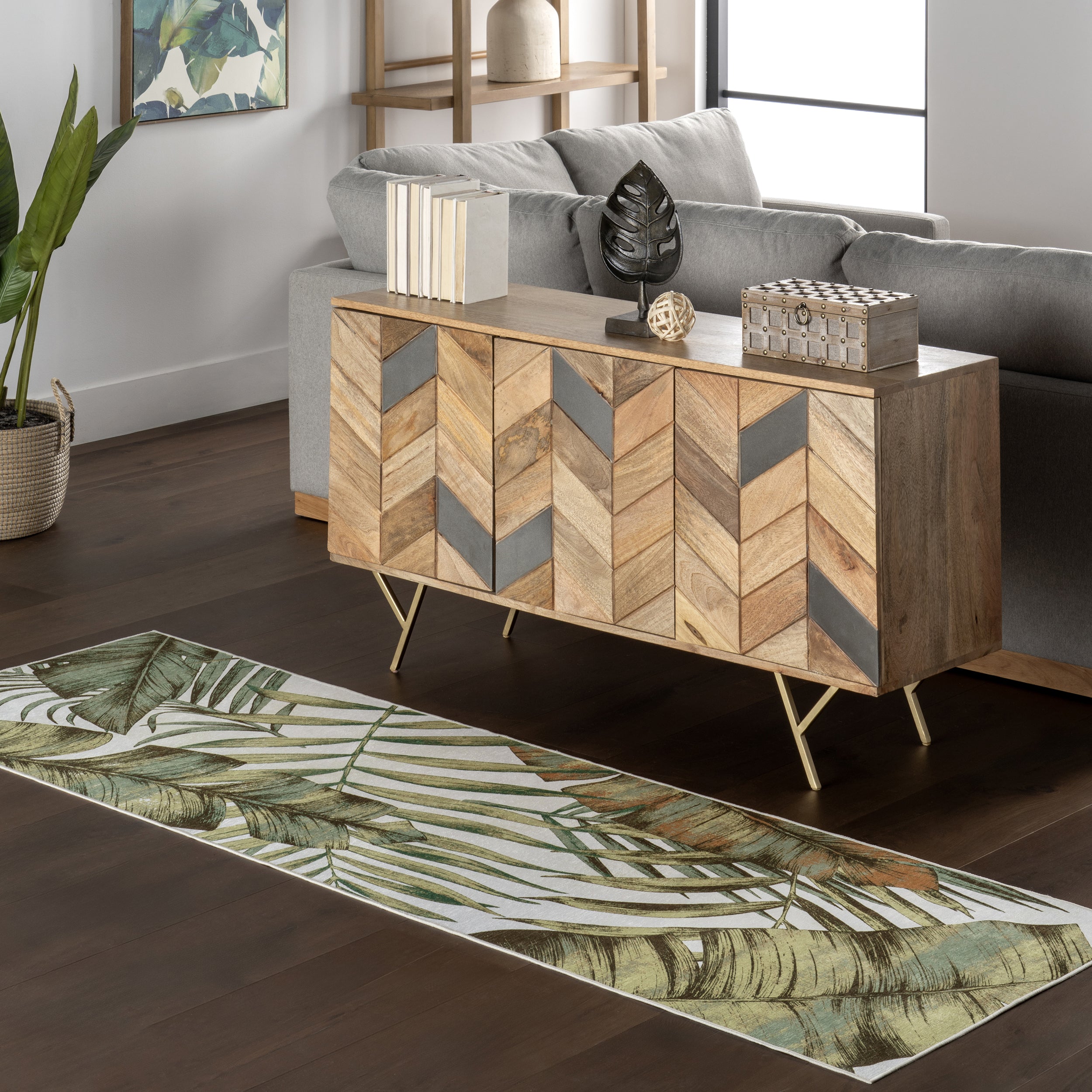 Cyra Splashguard Graphic Machine Washable Area Rug - Image 10