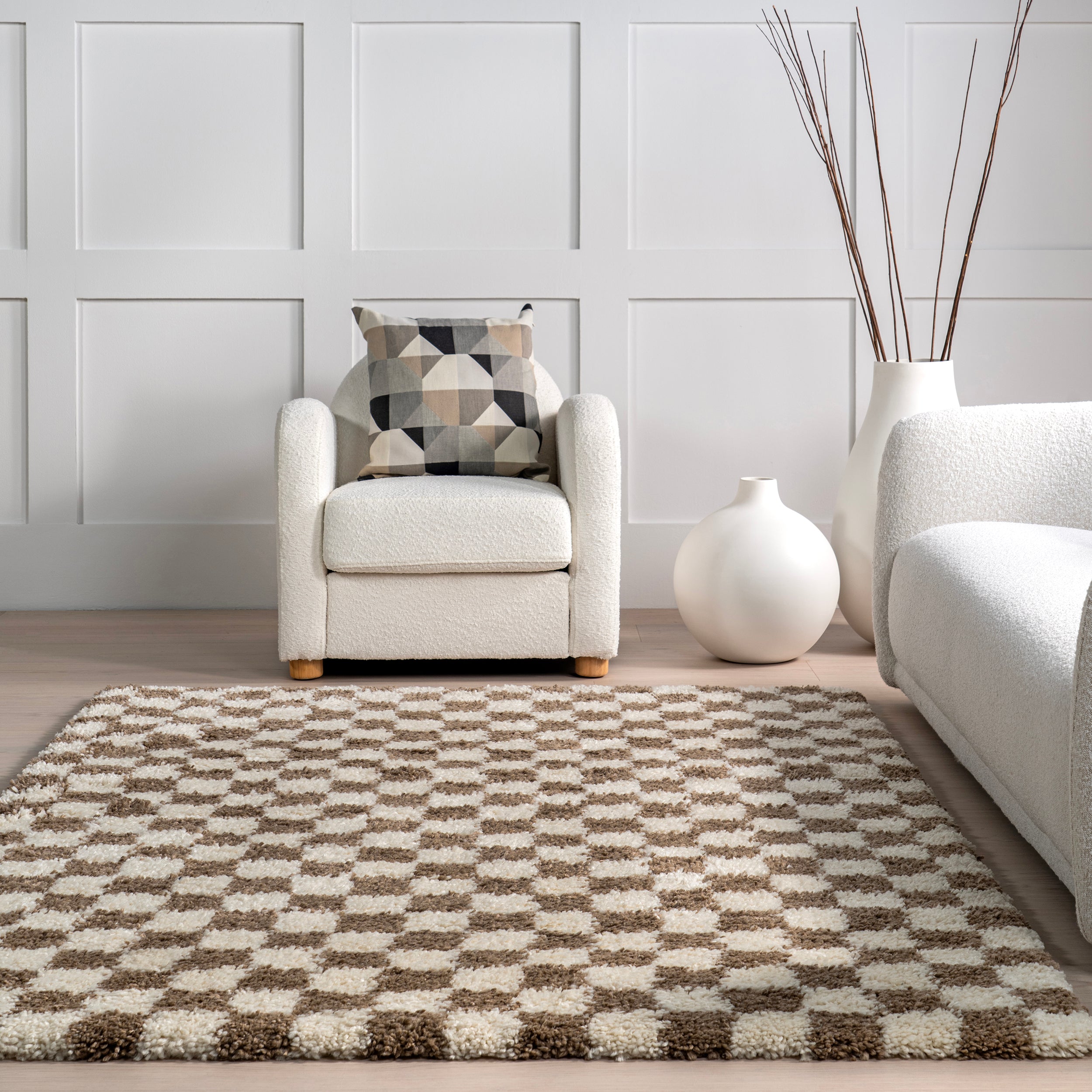 nuLOOM Adelaide Mid-Century Checkered Shag Area Rug - Image 8