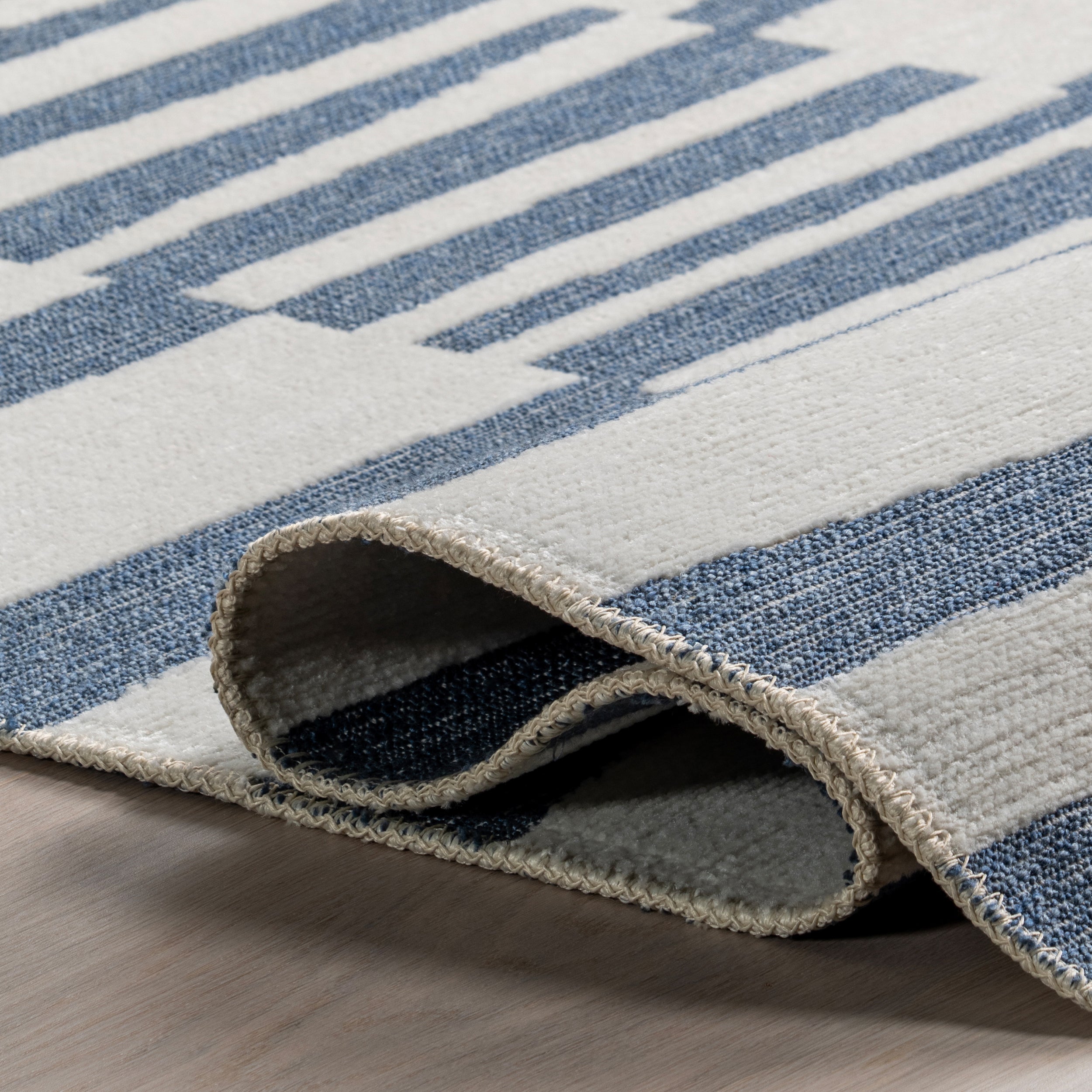 Kelcey Abstract Striped Machine Washable Area Rug - Image 13