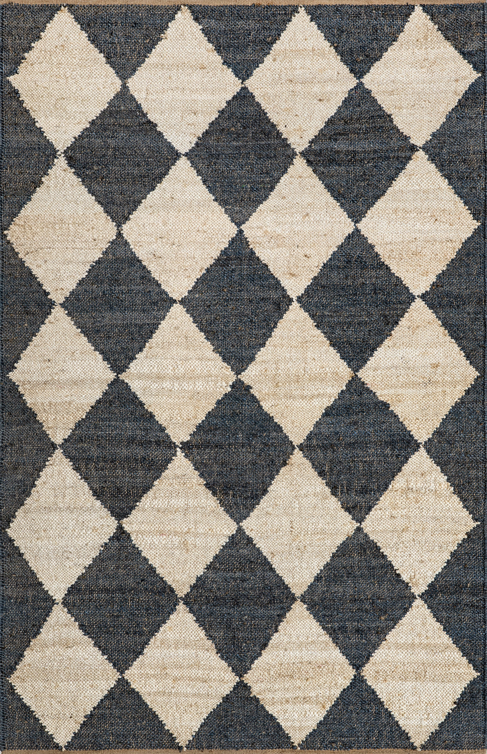 Louie Diamond Checkerboard Jute Area Rug - Image 6