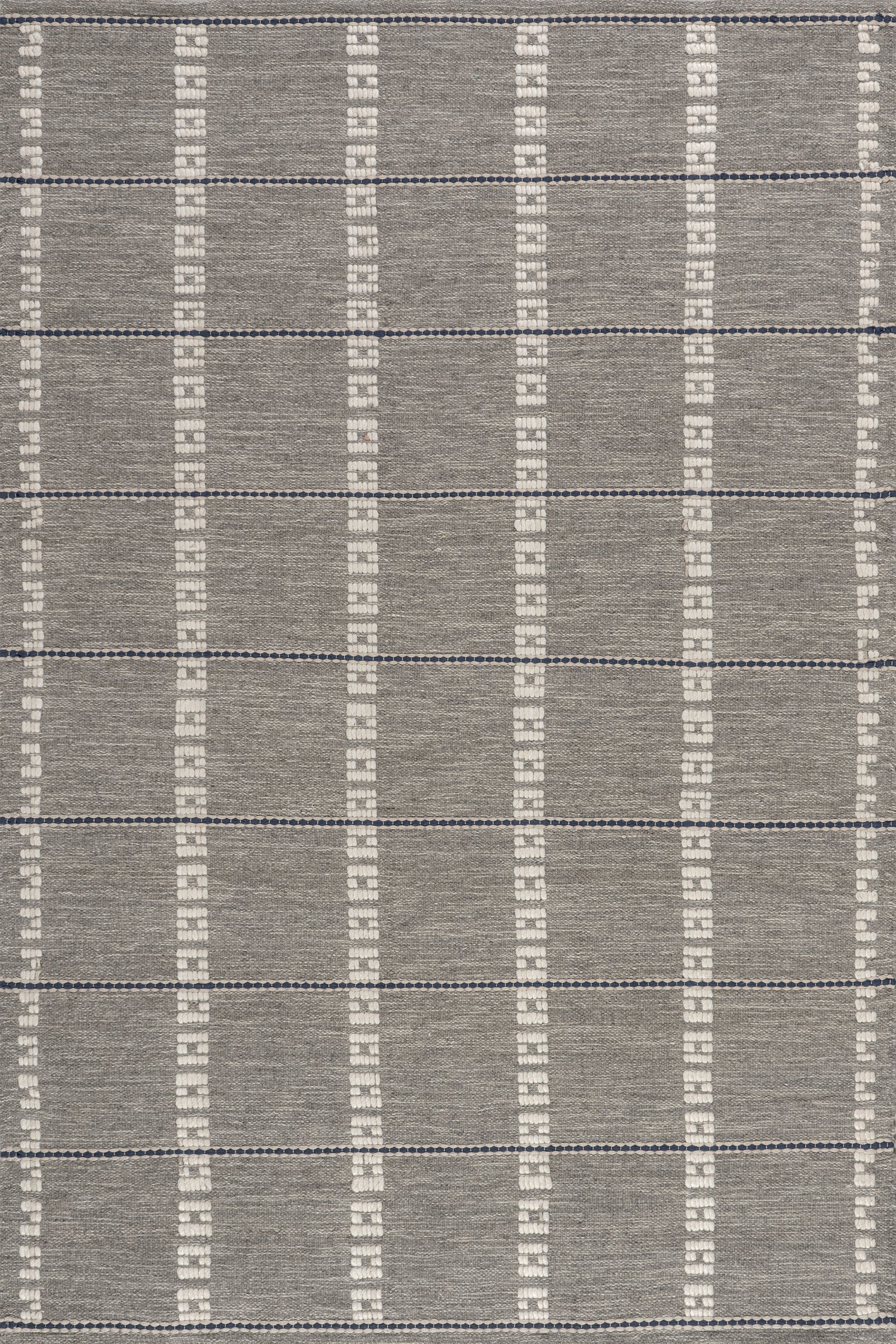Morgan Geometric Check Wool and Cotton Area Rug