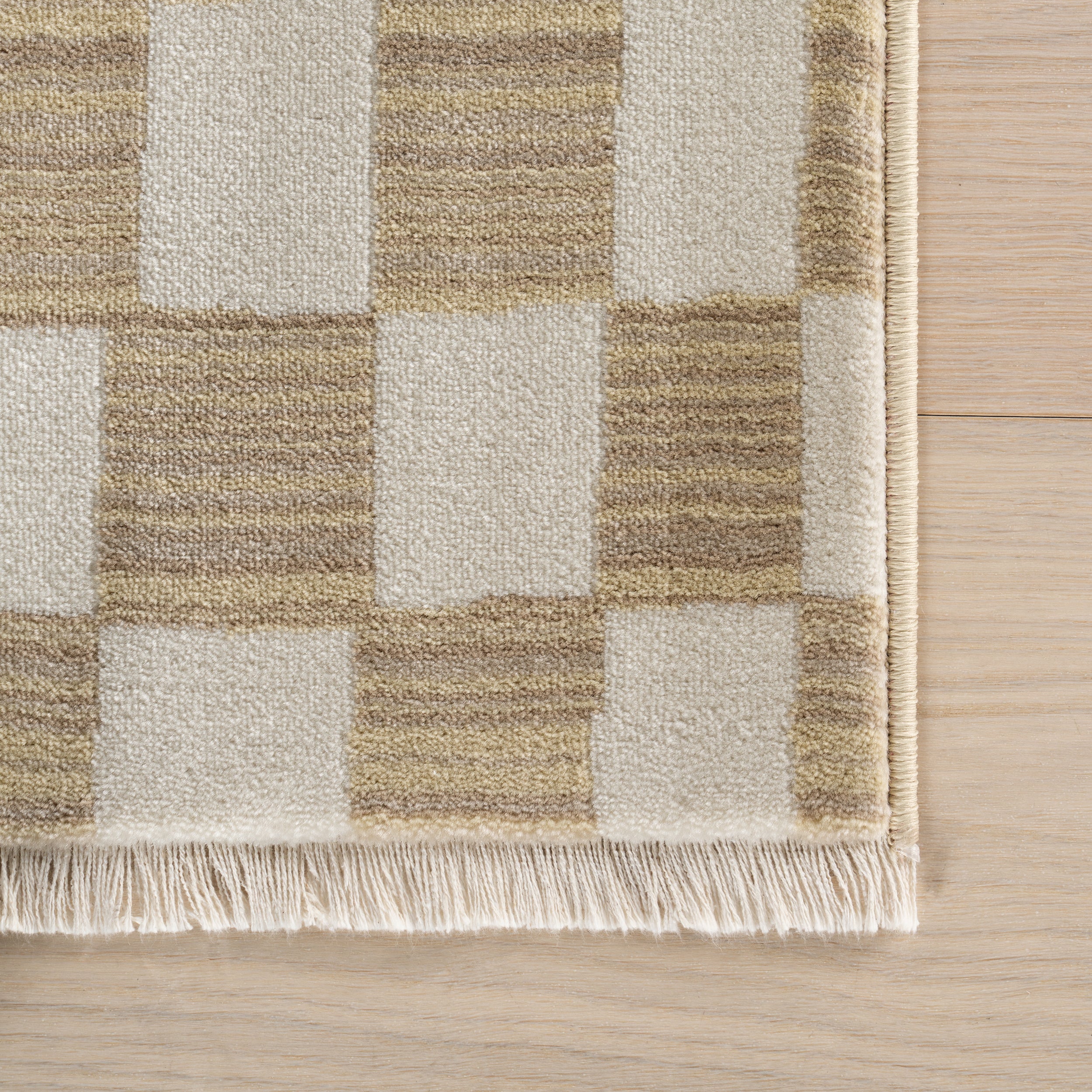 Dominique Abstract Checkered Fringe Area Rug - Image 24