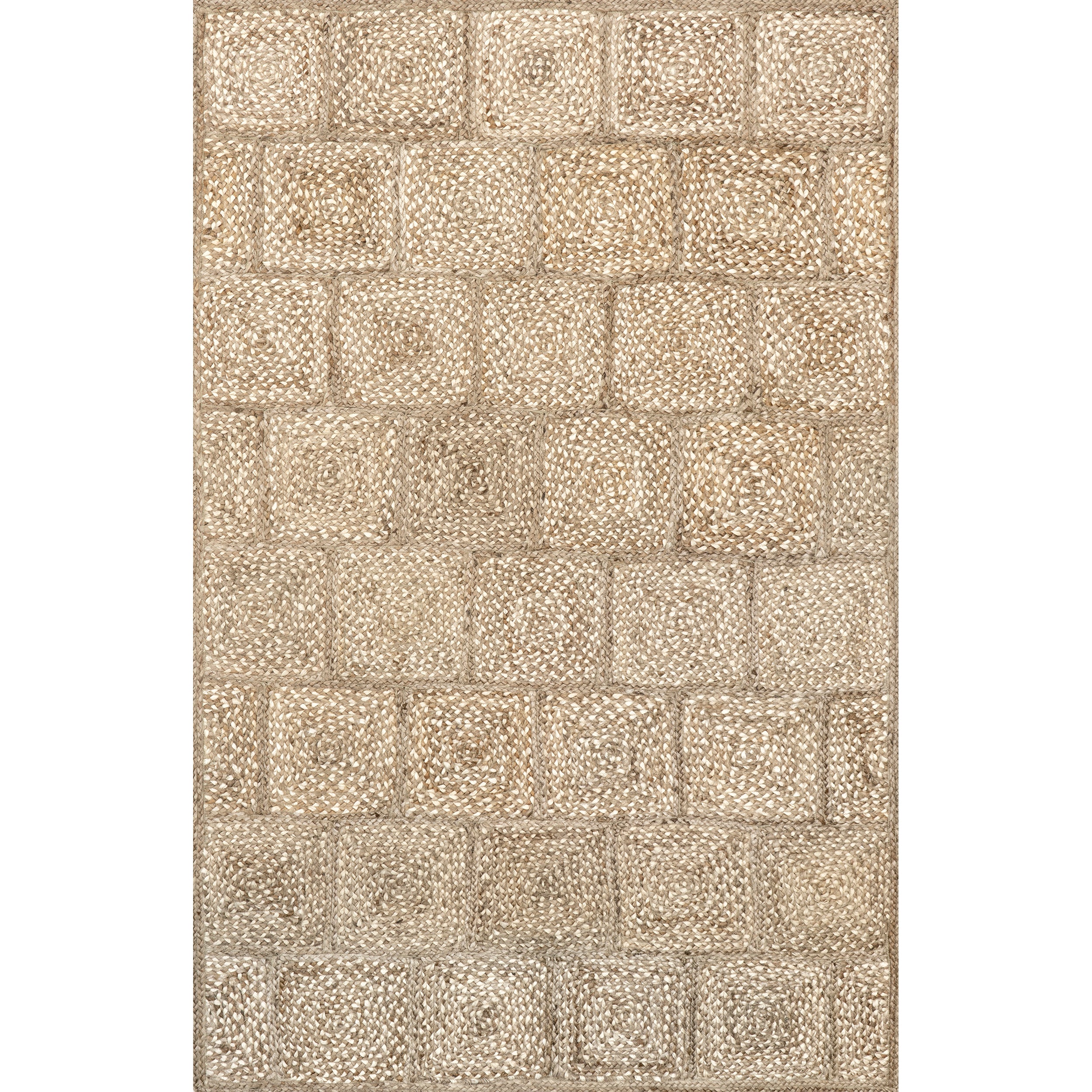 Leva Square Tiled Jute Area Rug