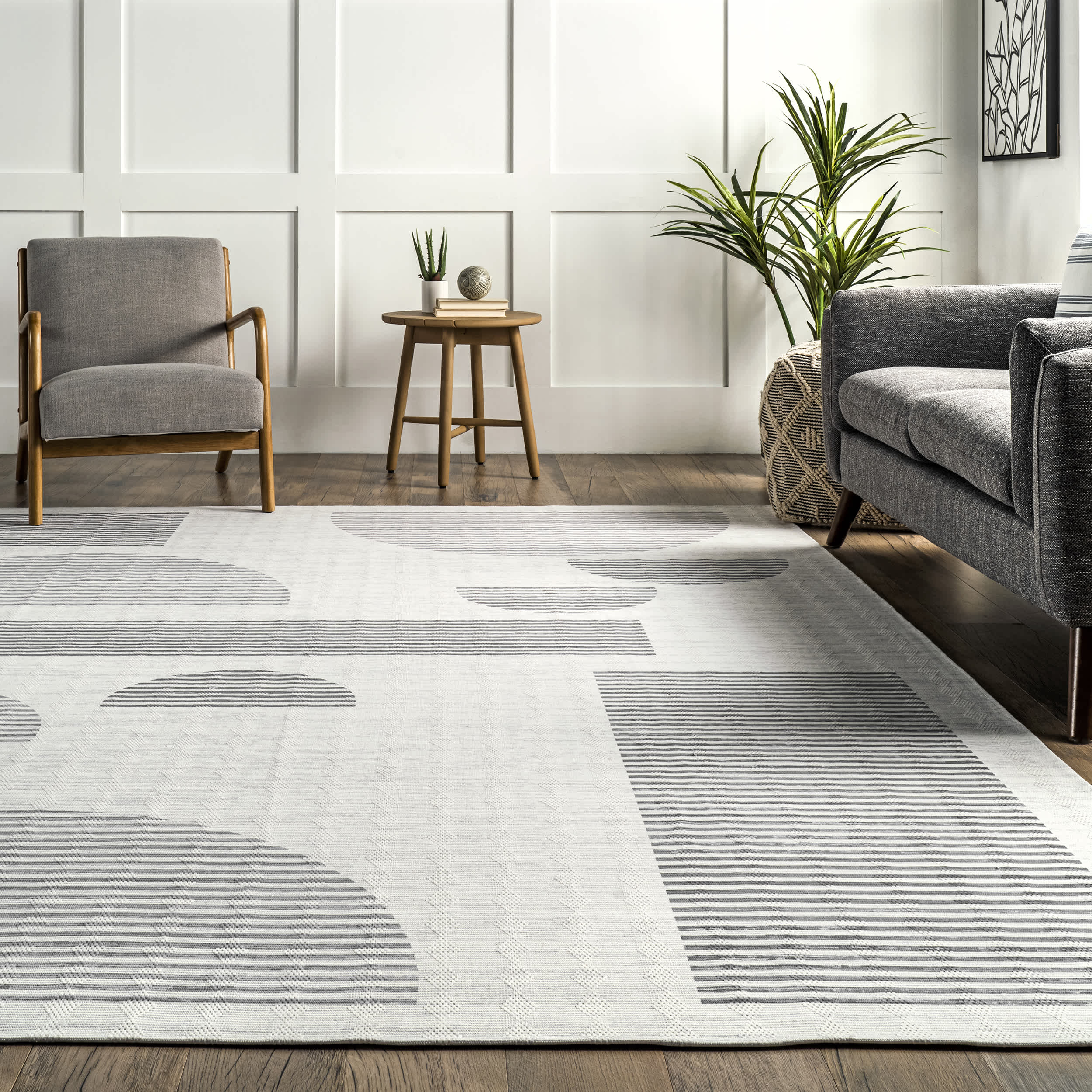 Modern Geometric Washable Area Rug - Image 8