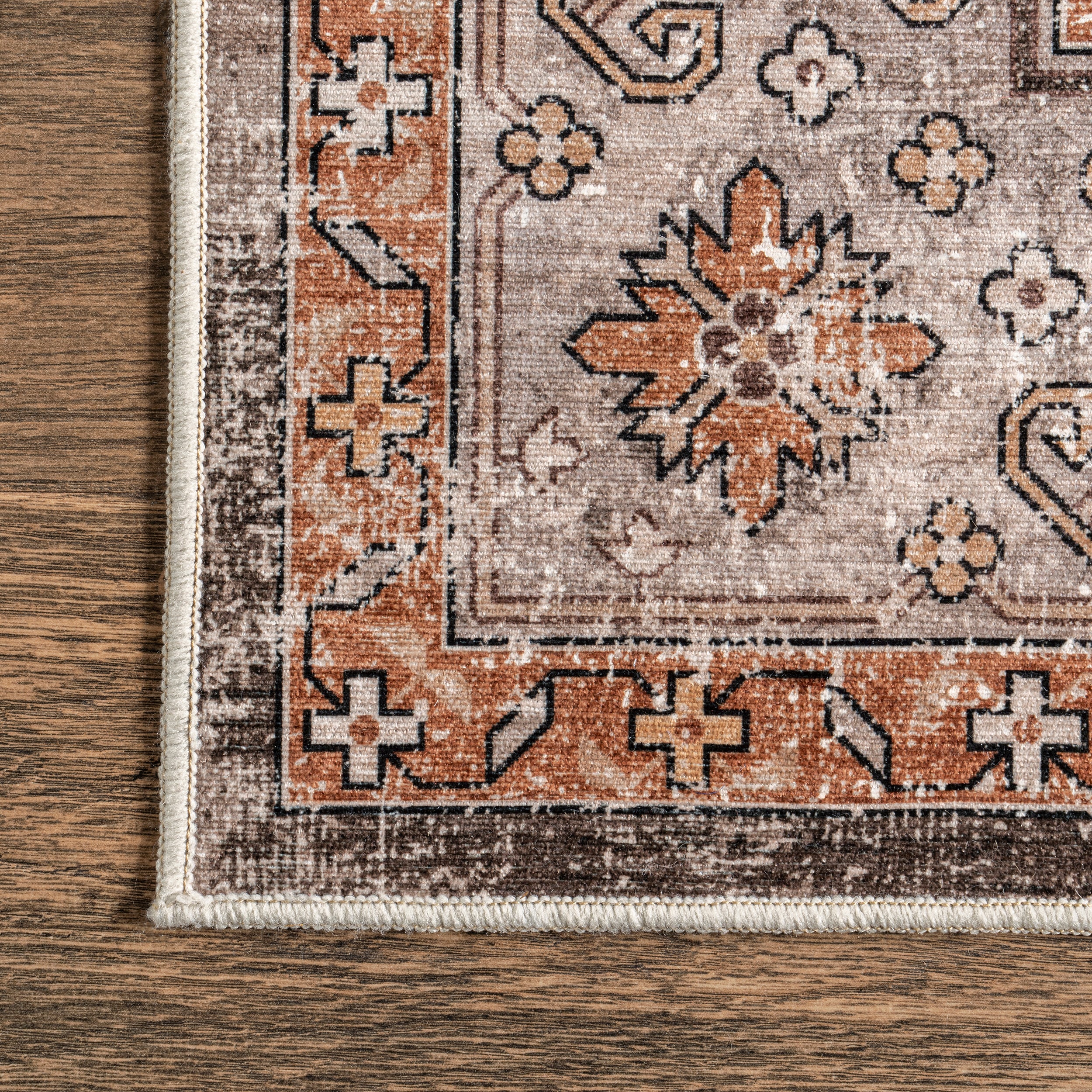 Sanna Distressed Medallion Machine Washable Area Rug - Image 5