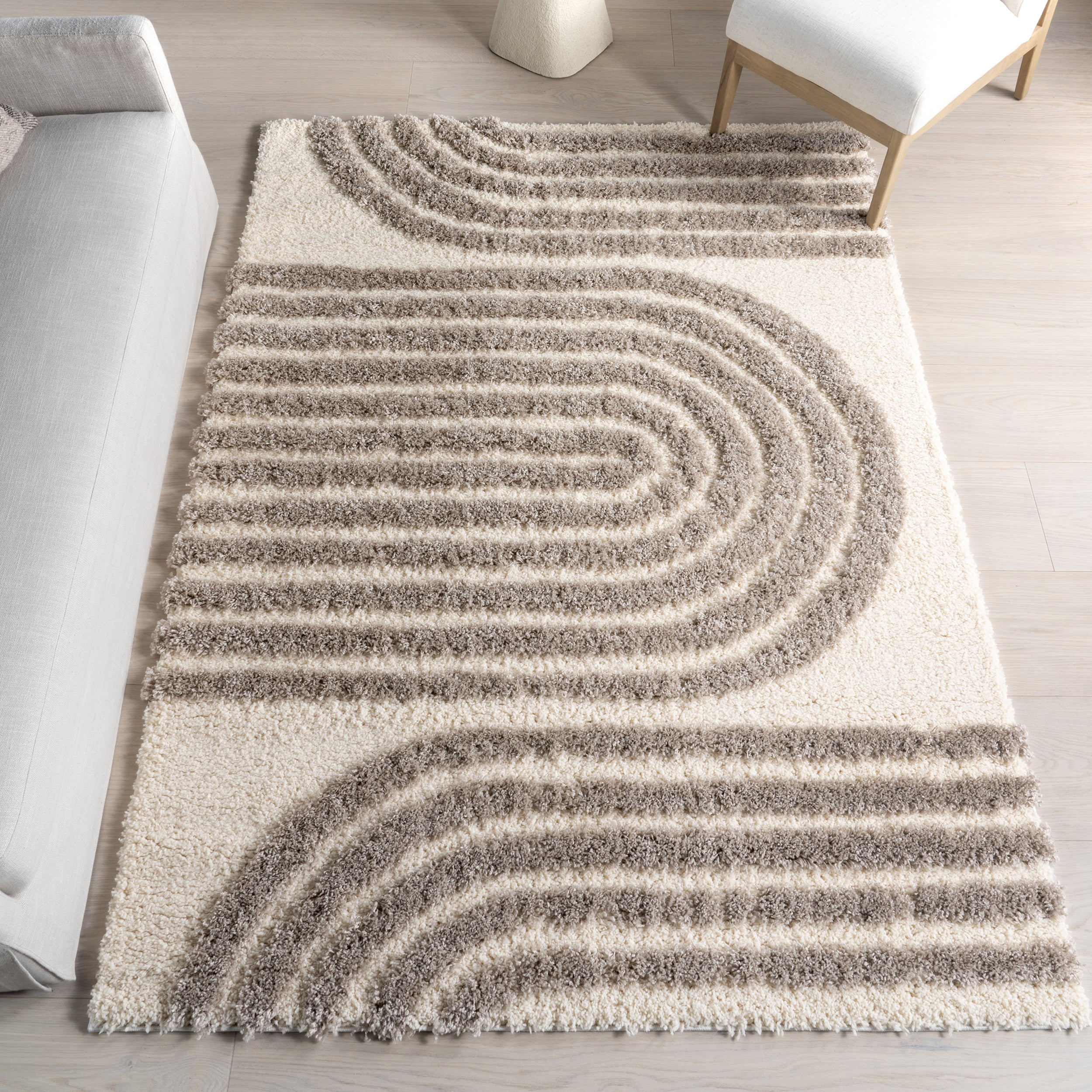 Rose Modern Geometric Shag Area Rug - Image 3