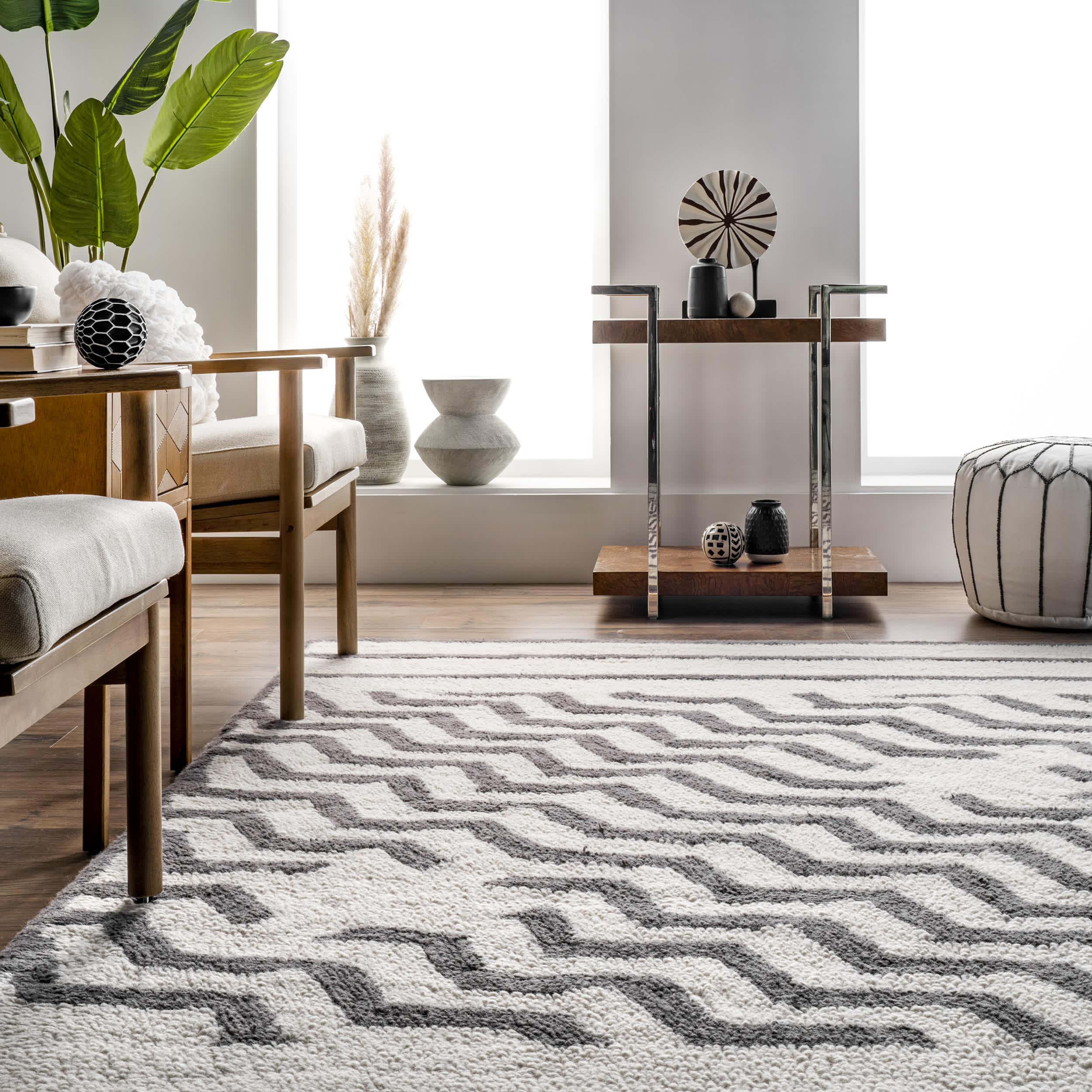 Fading Chevron Wool Washable Area Rug - Image 8