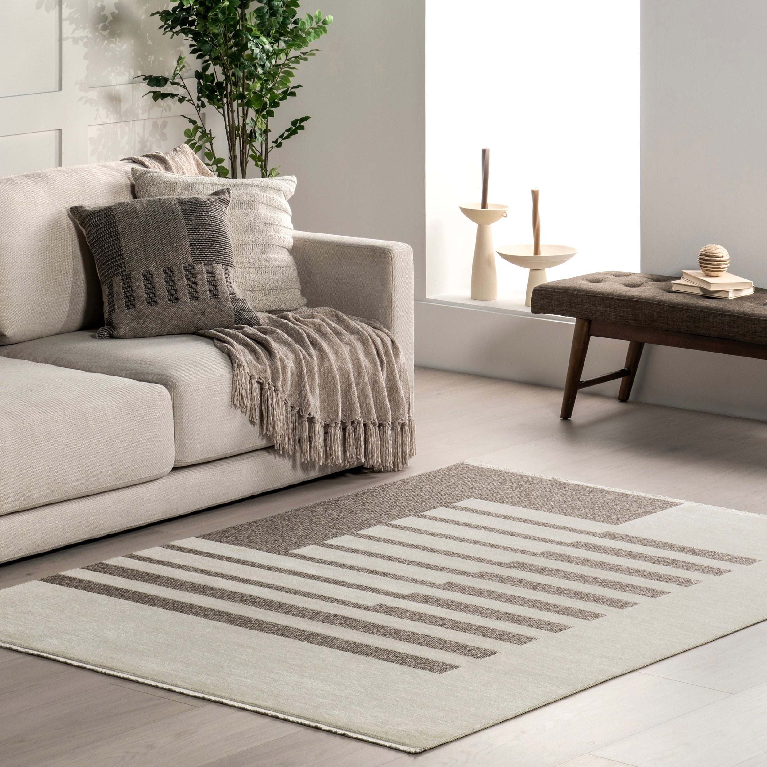 Sofya Abstract Striped Reversible Machine Washable Area Rug - Image 11