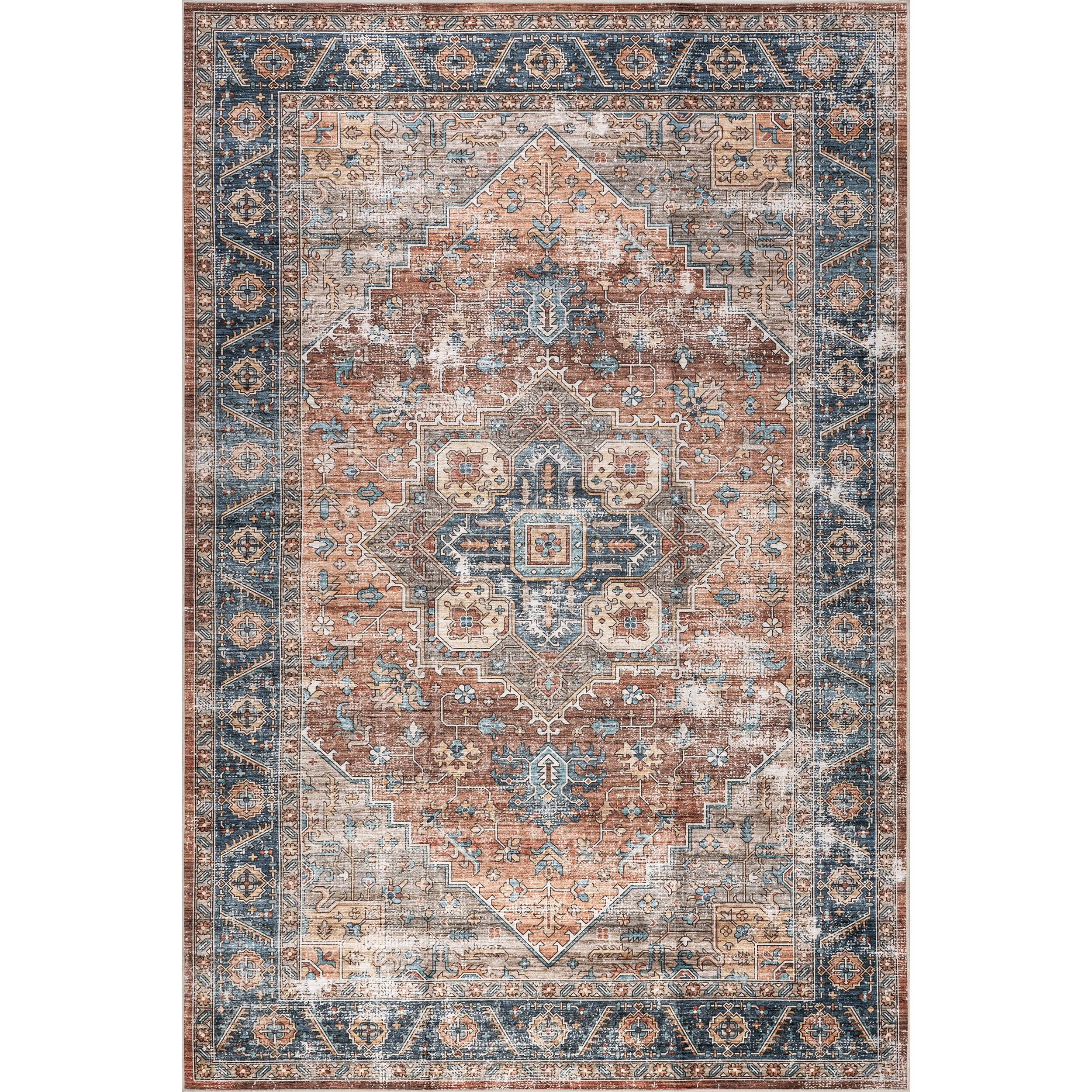 Purnima Medallion Spill Proof Machine Washable Area Rug - Image 10