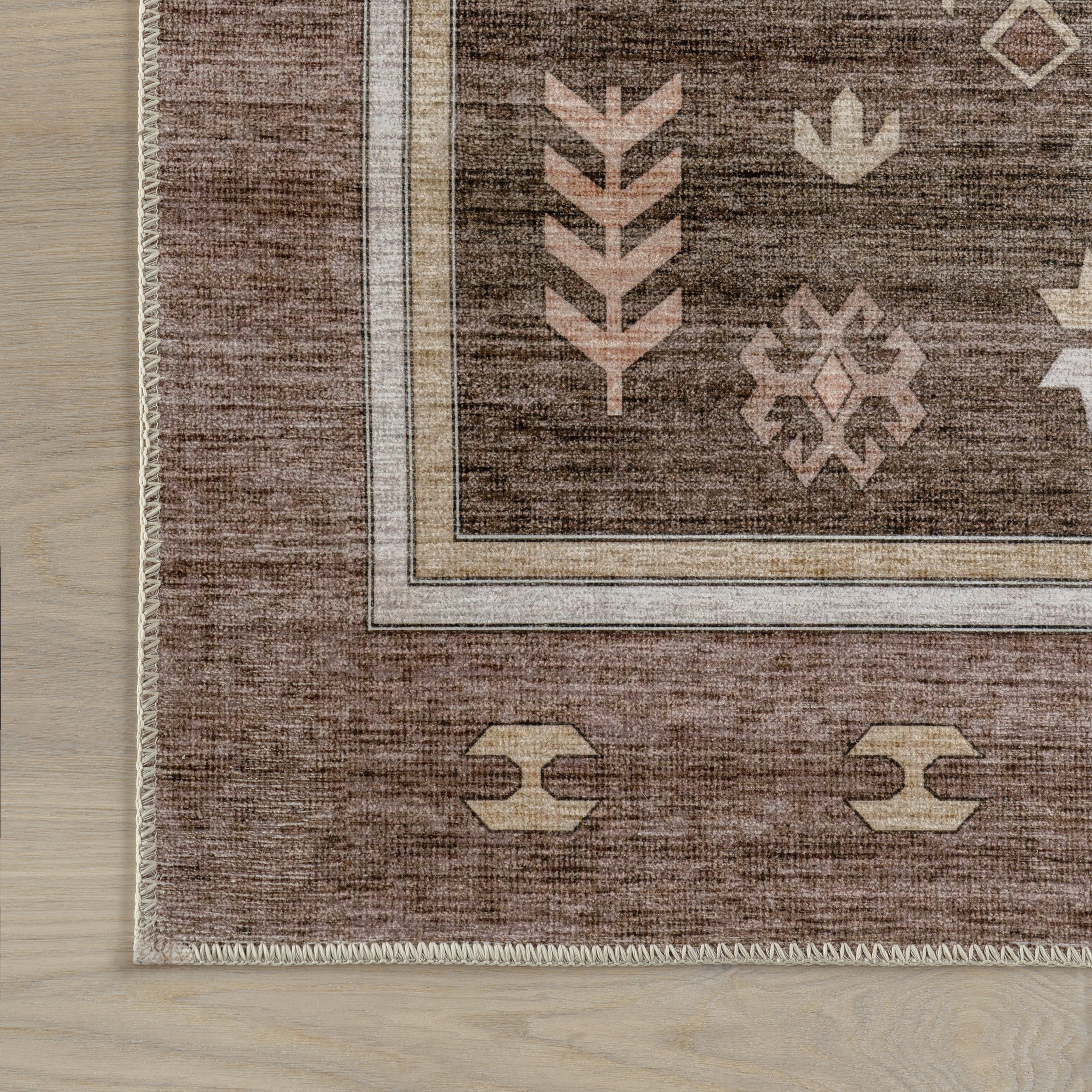 Donna SplashGuard Vintage Medallion Machine Washable Area Rug - Image 5