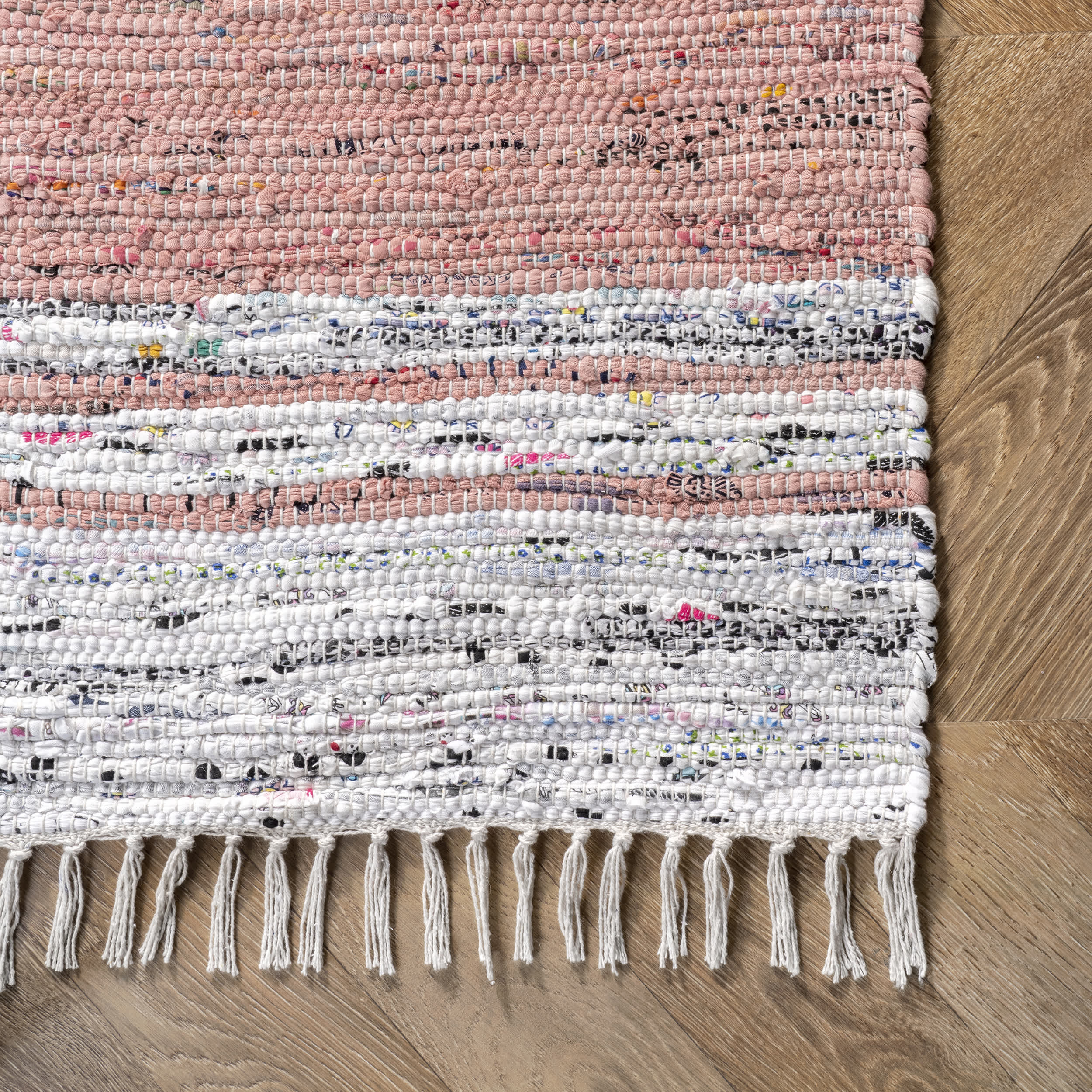 Seraphina Mottled Stipe Cotton Tassel Area Rug - Image 10