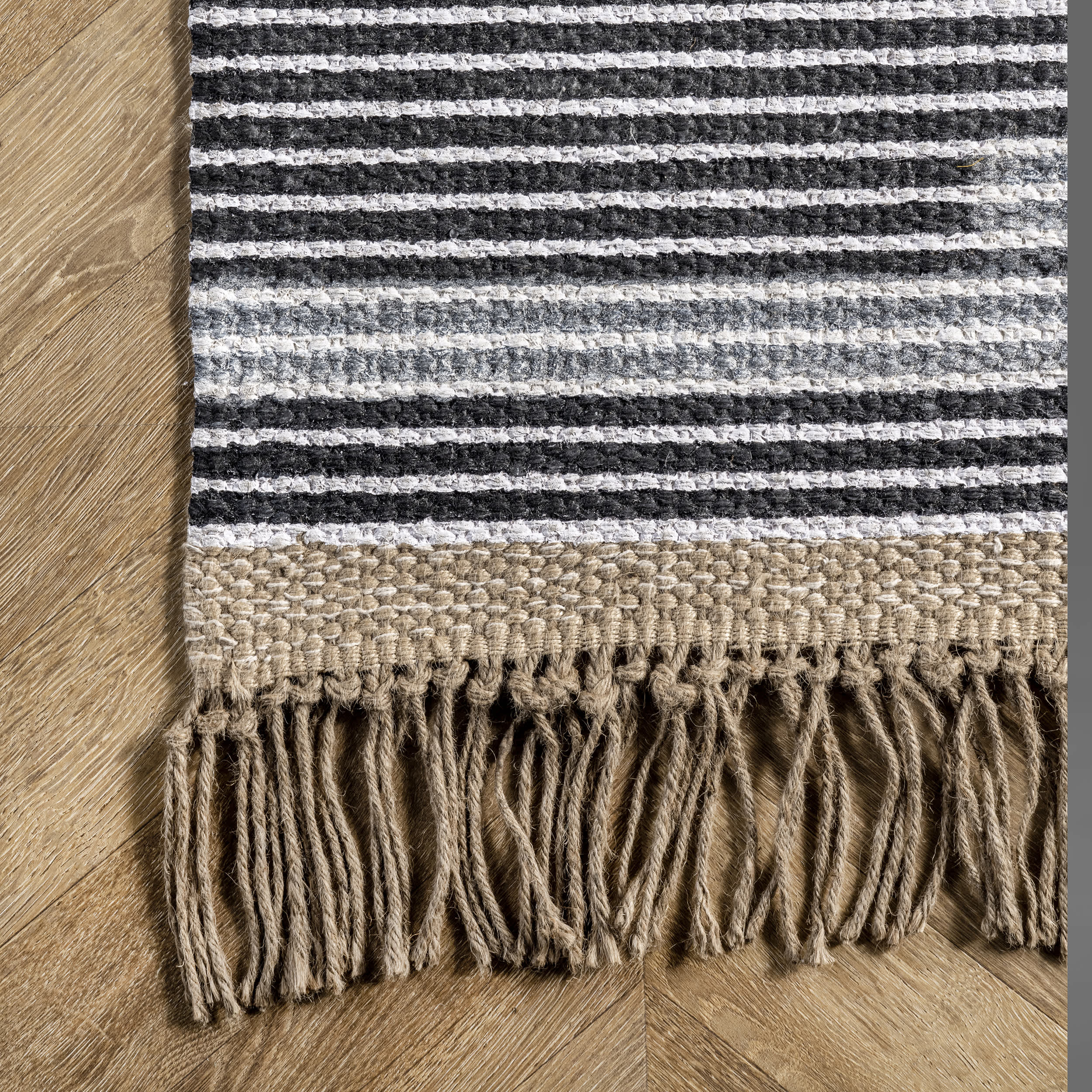 Vida Hand Woven Abstract Jute Tassel Area Rug - Image 5