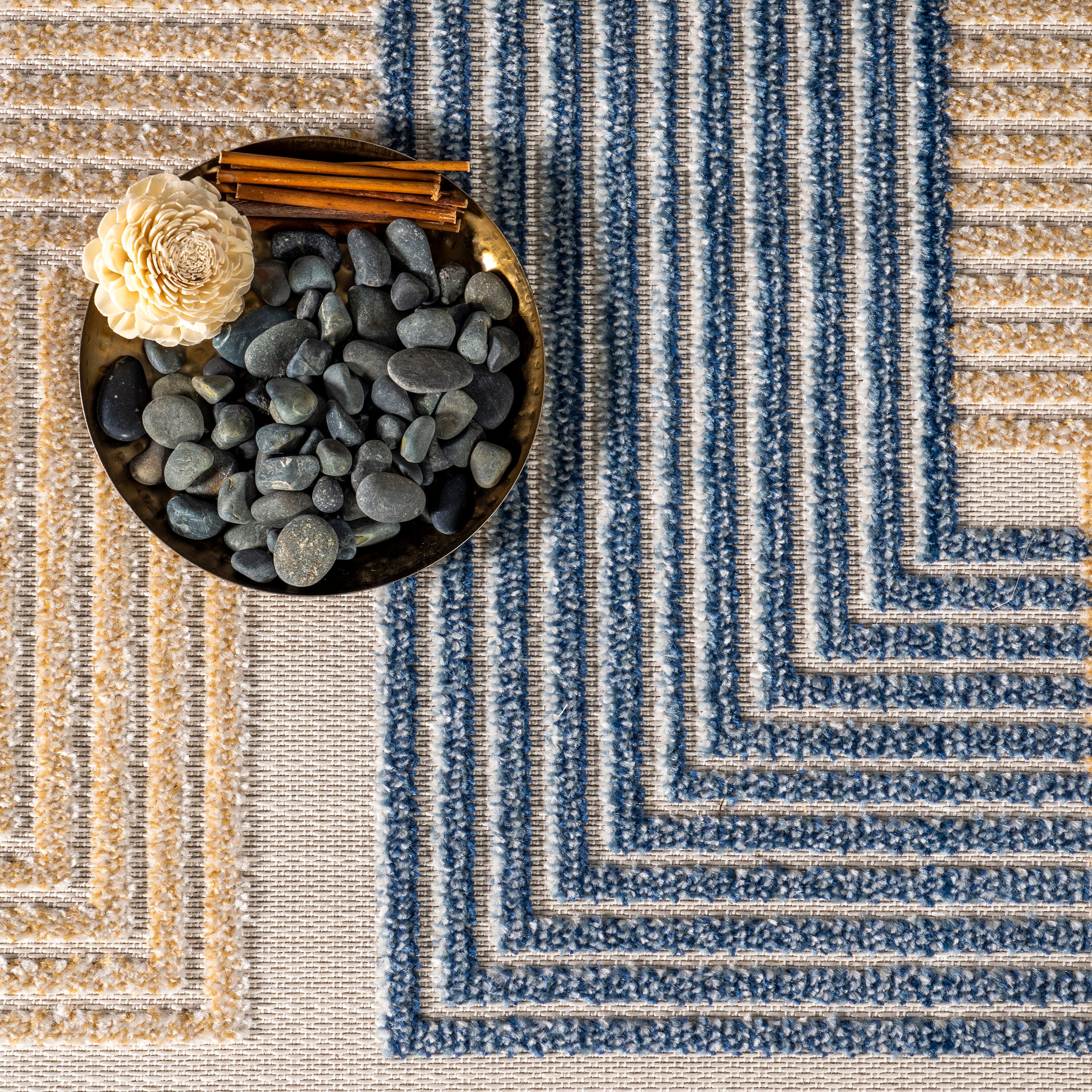 Adira Geometric Striped Indoor/Outdoor Area Rug - Image 6
