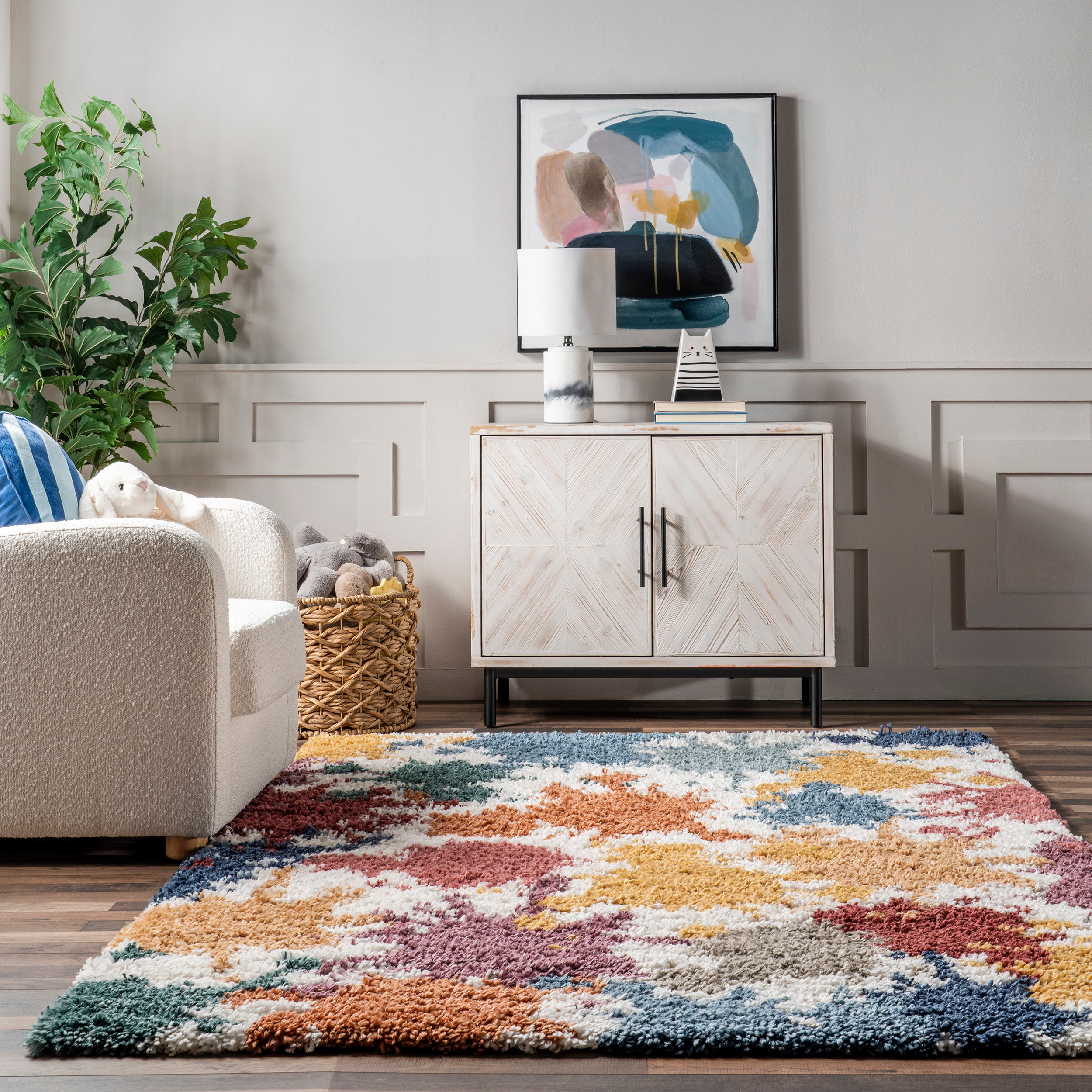Queenie Colorful Splatter Kids Shag Area Rug - Image 8
