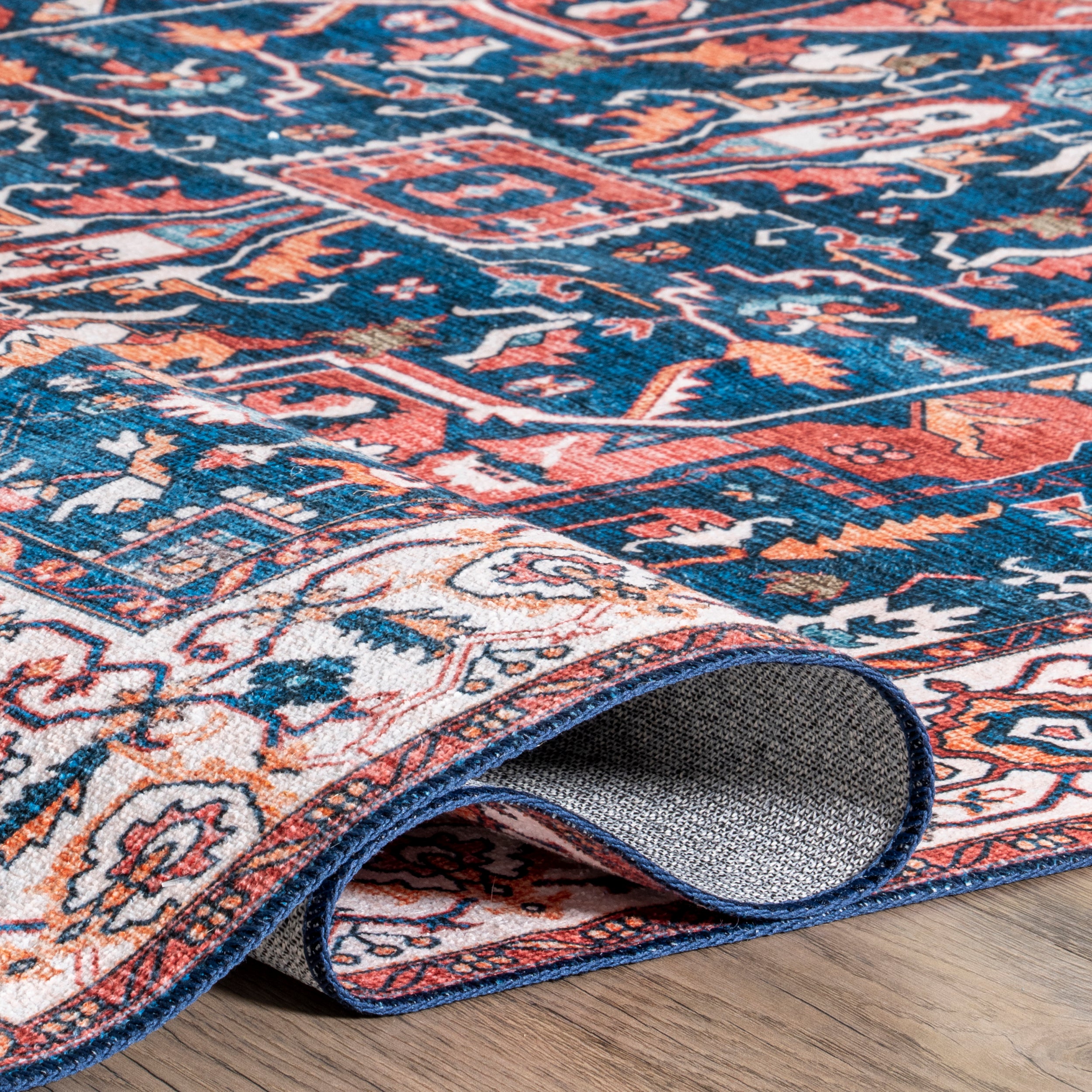 Brielle Machine Washable Vintage Medallion Area Rug - Image 26