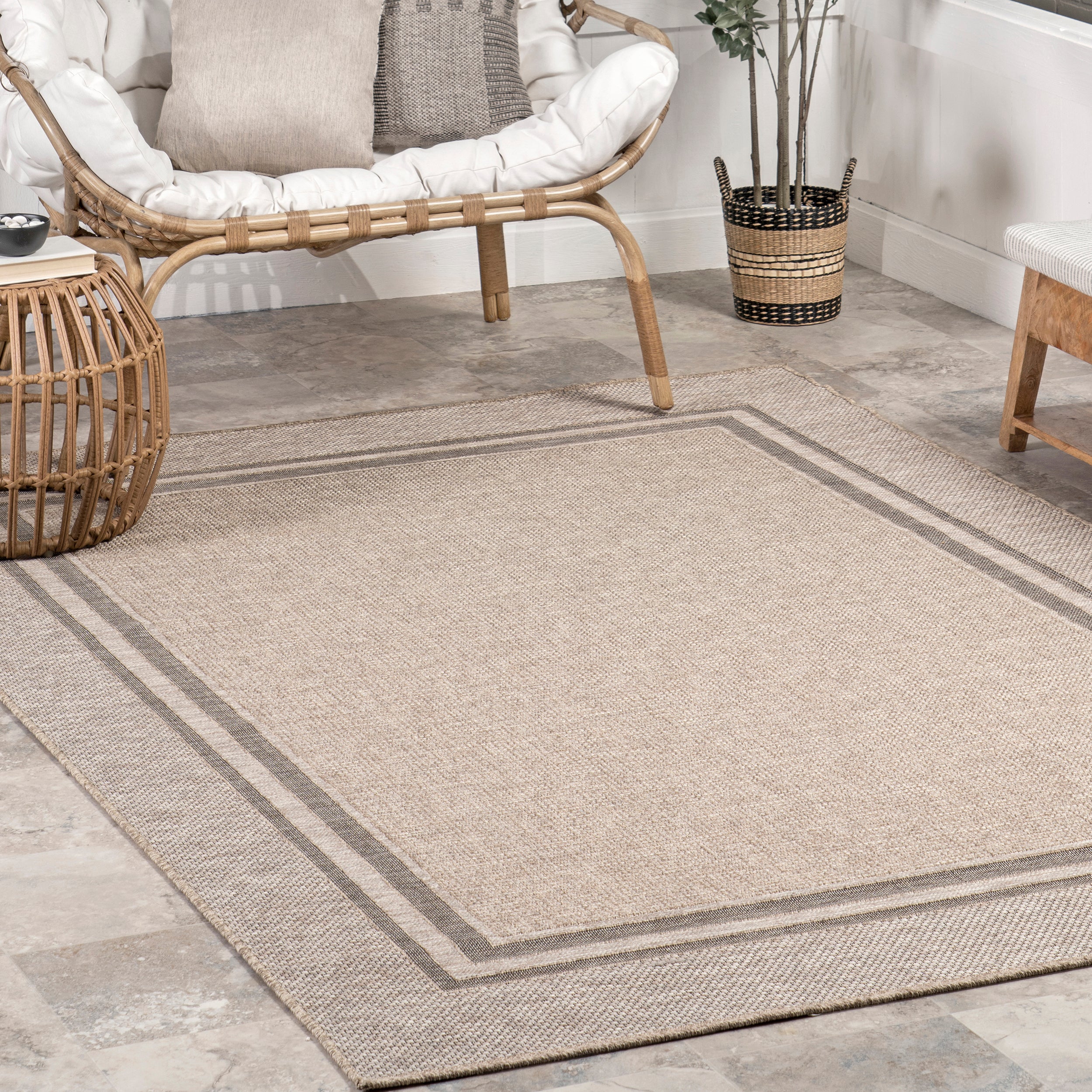 Inaya Casual Bordered Indoor/Outdoor Area Rug - Image 9