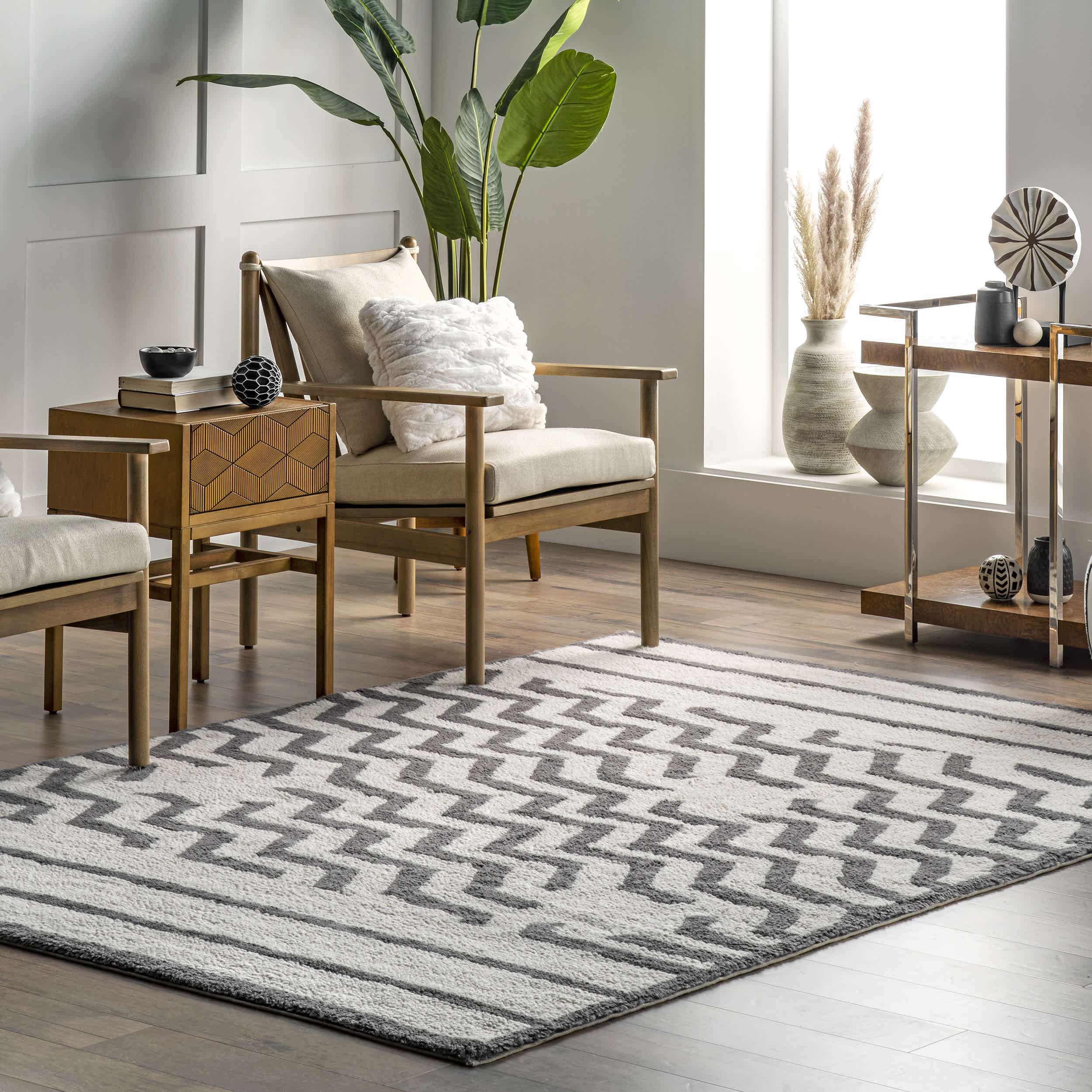 Fading Chevron Wool Washable Area Rug - Image 2