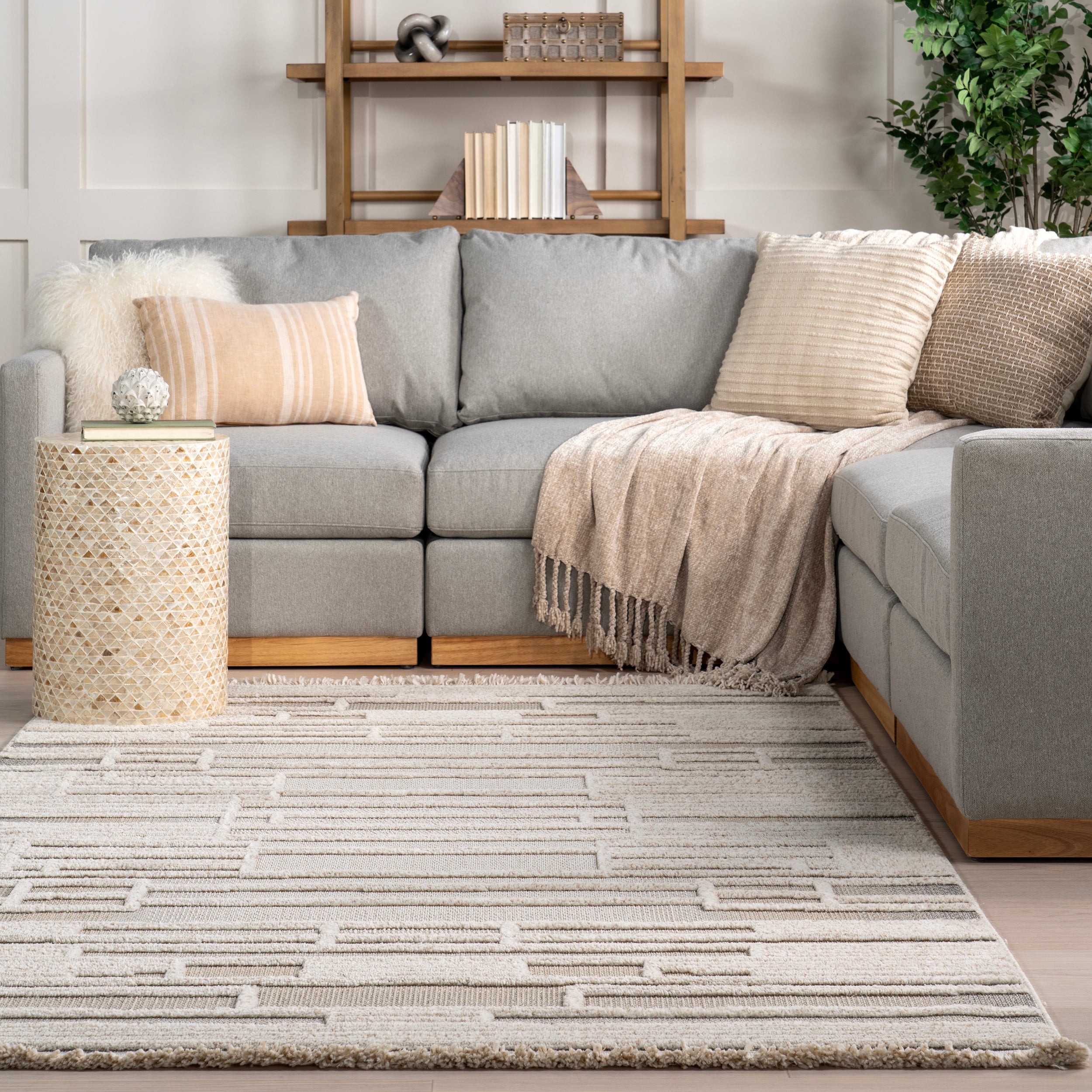 Ismene Modern High-Low Fringe Area Rug - Image 8