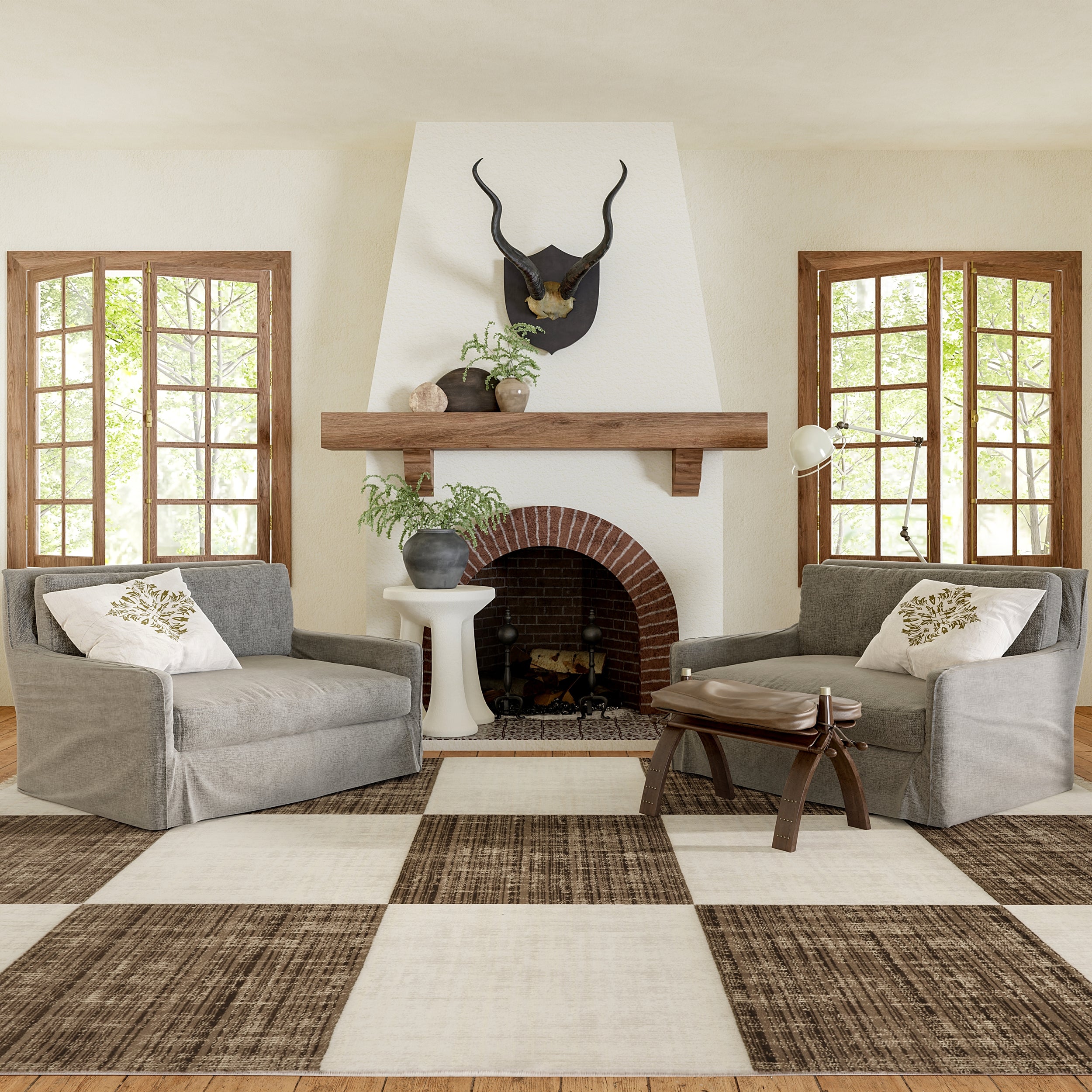 Aspen Checkerboard Fringed Area Rug - Image 7