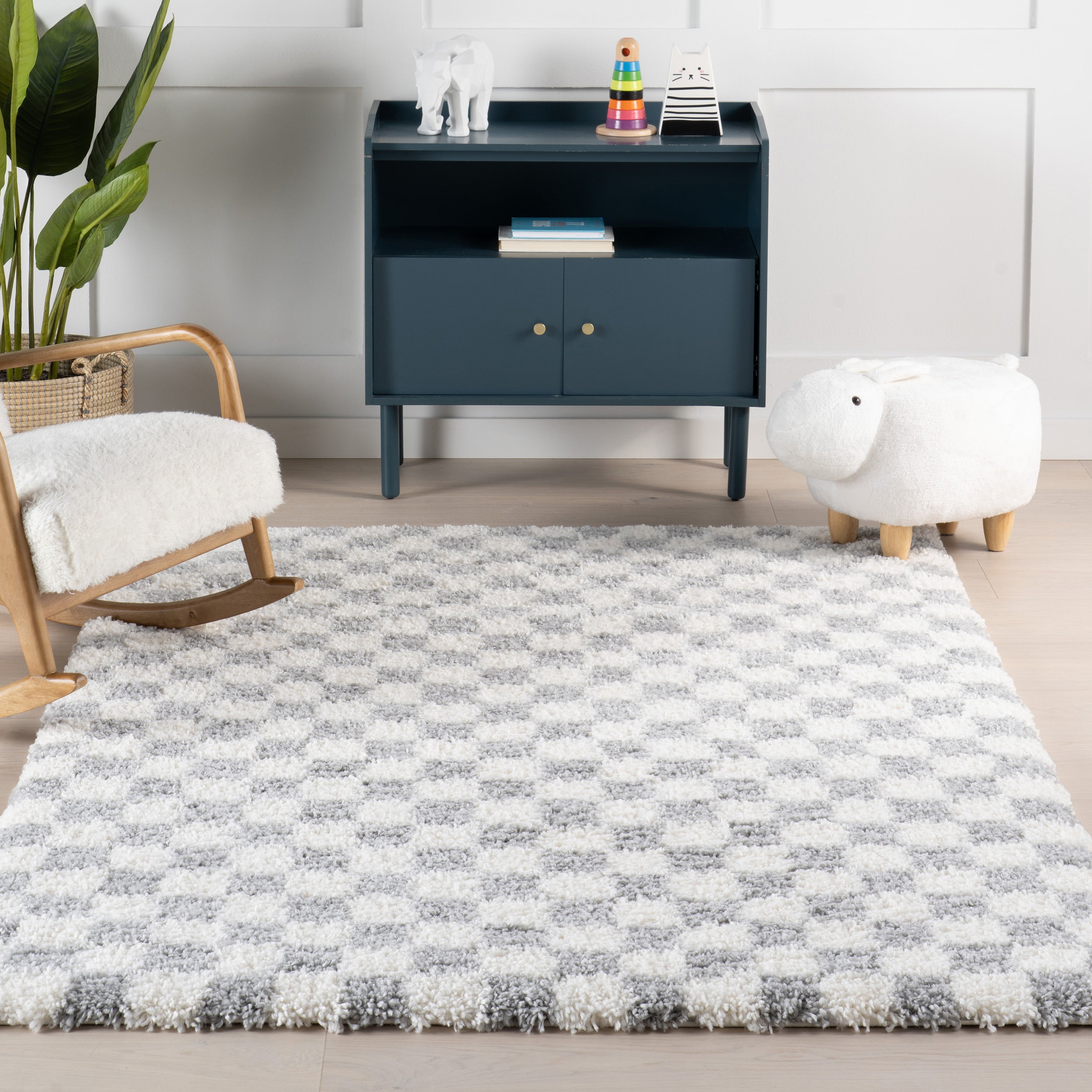 nuLOOM Adelaide Mid-Century Checkered Shag Area Rug - Image 30