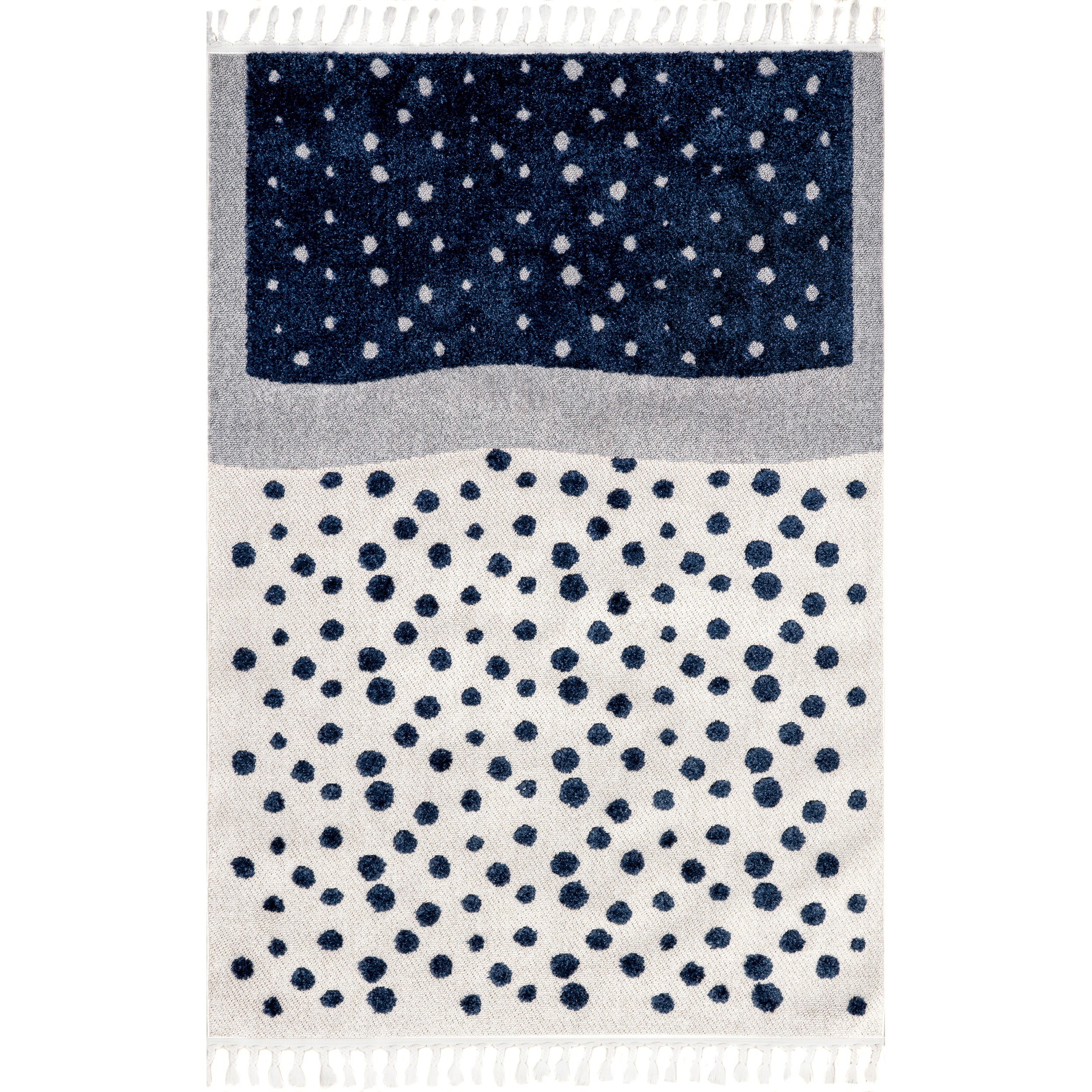 Alena Starry Night High-Low Kids Tasseled Area Rug