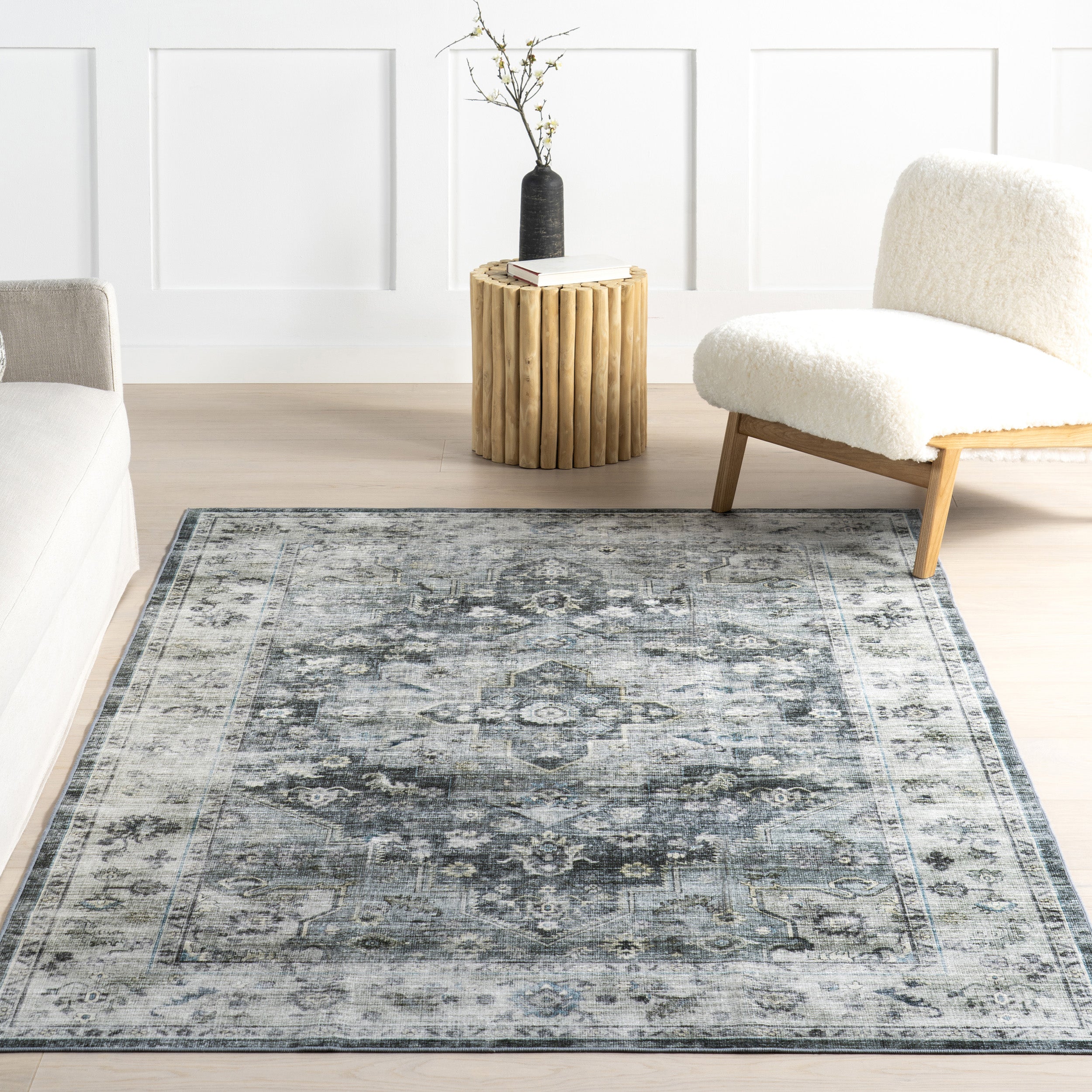 Kaiana Medallion Spill Proof Machine Washable Area Rug - Image 9