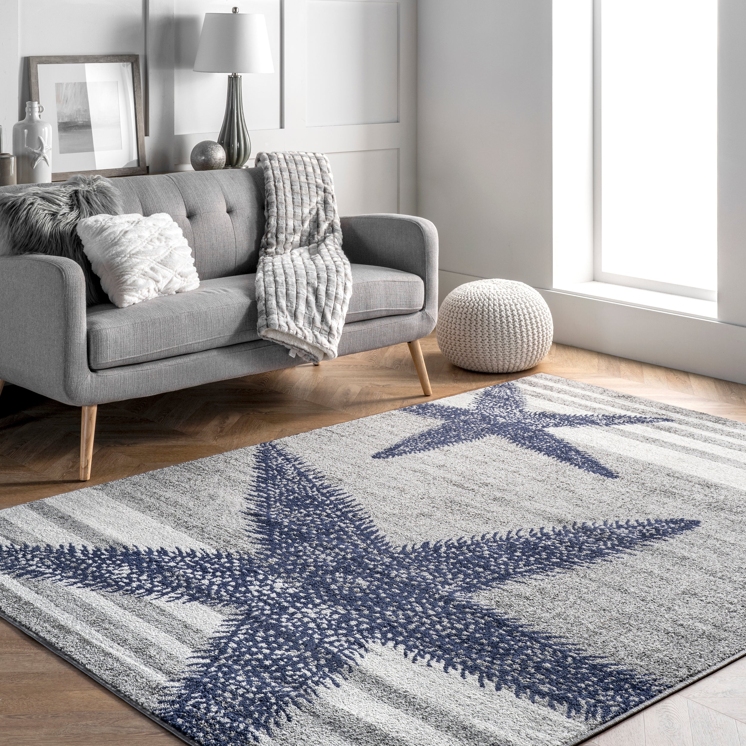 Thomas Paul Starfish and Striped Area Rug - Image 2