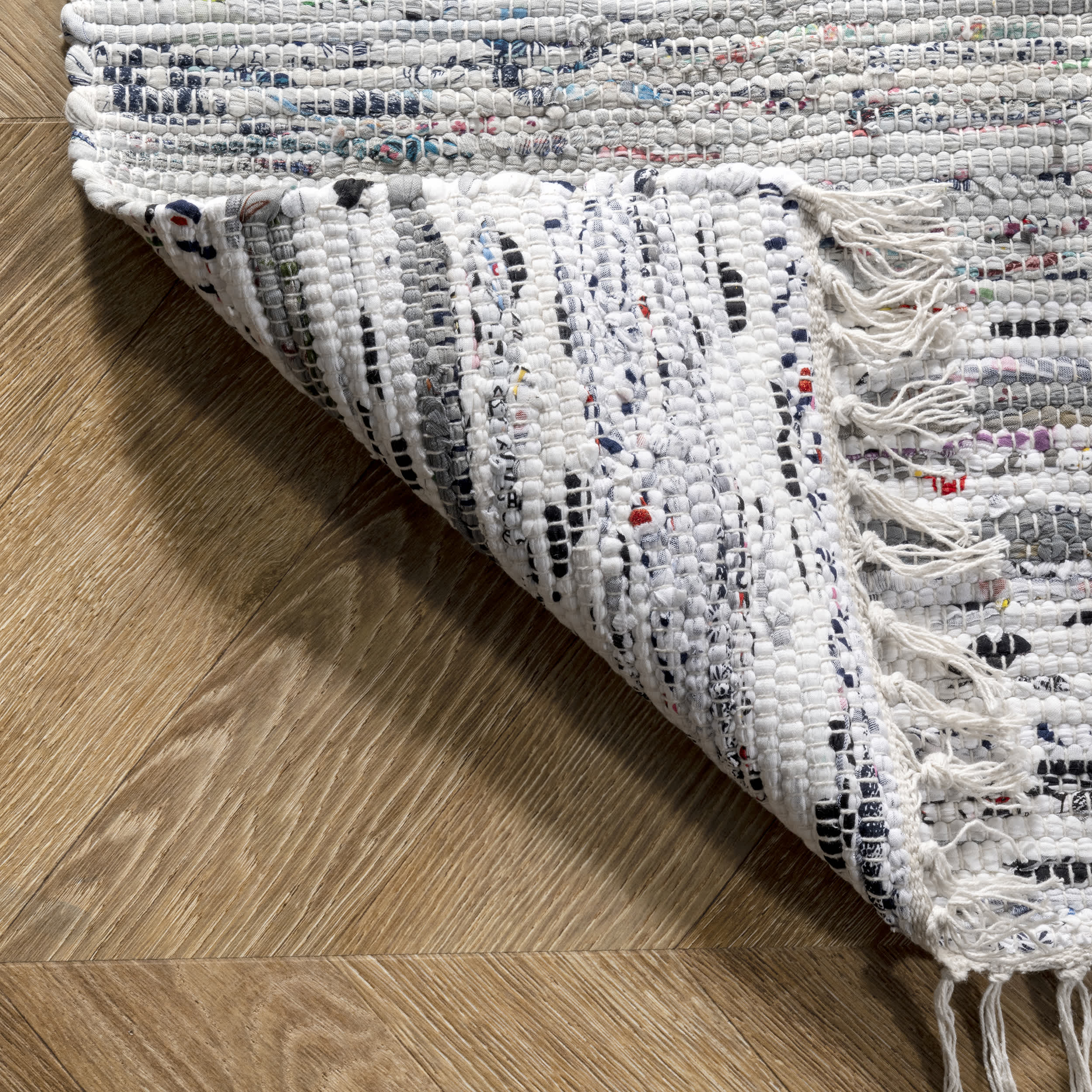Seraphina Mottled Stipe Cotton Tassel Area Rug - Image 13