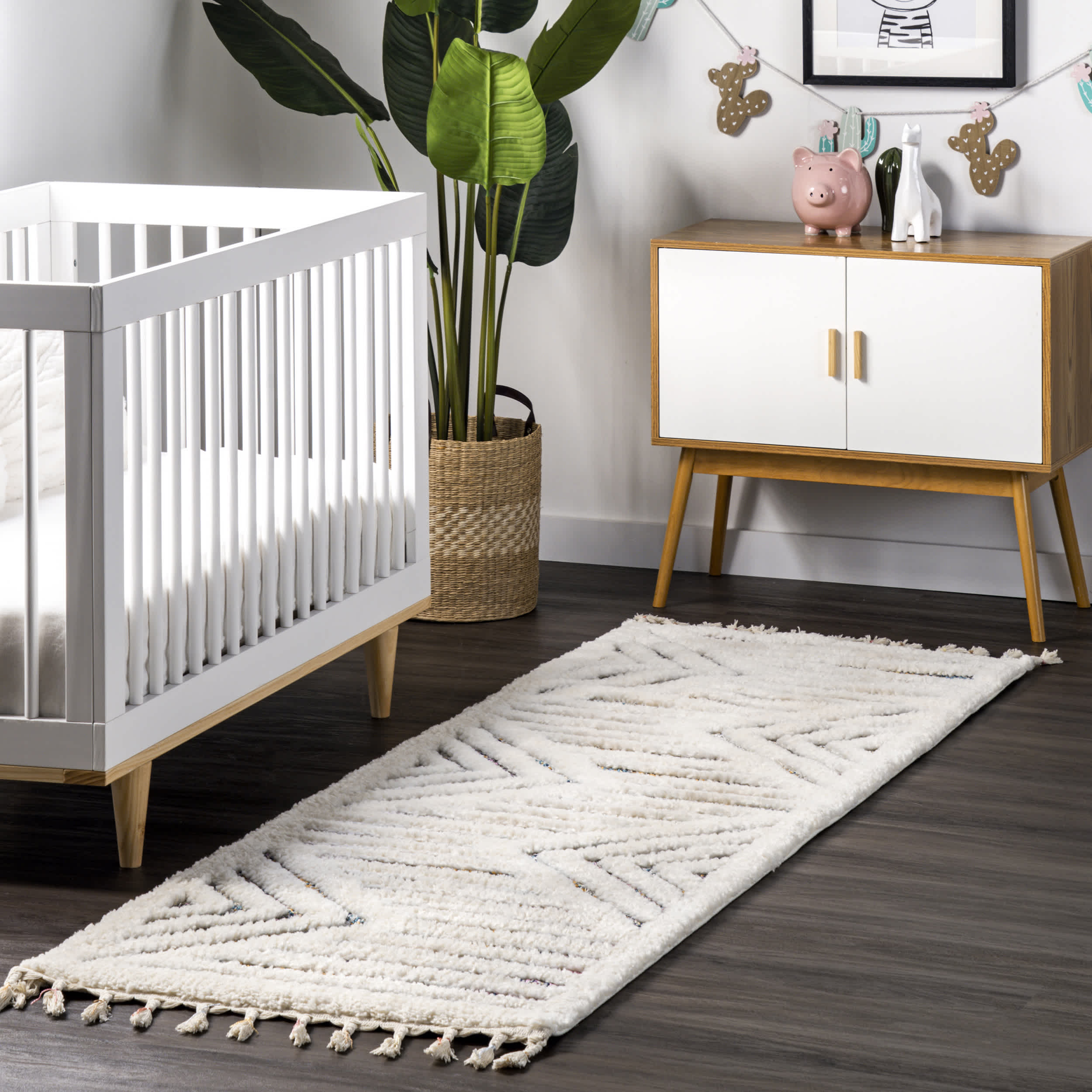 Bristol High-Low Geometric Ripples Tassel Area Rug - Image 10