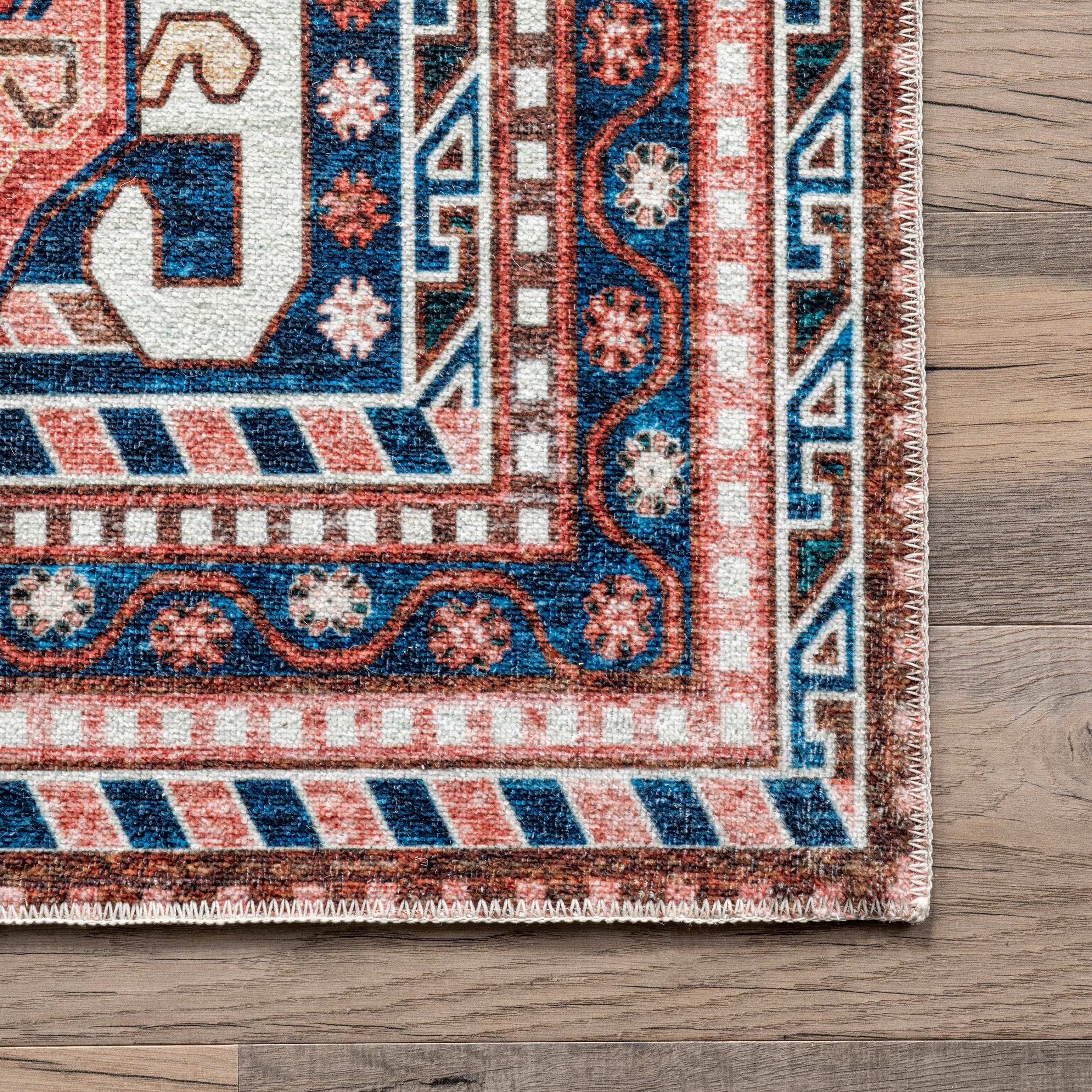 Nevaeh Machine Washable Bohemian Medallion Area Rug - Image 5