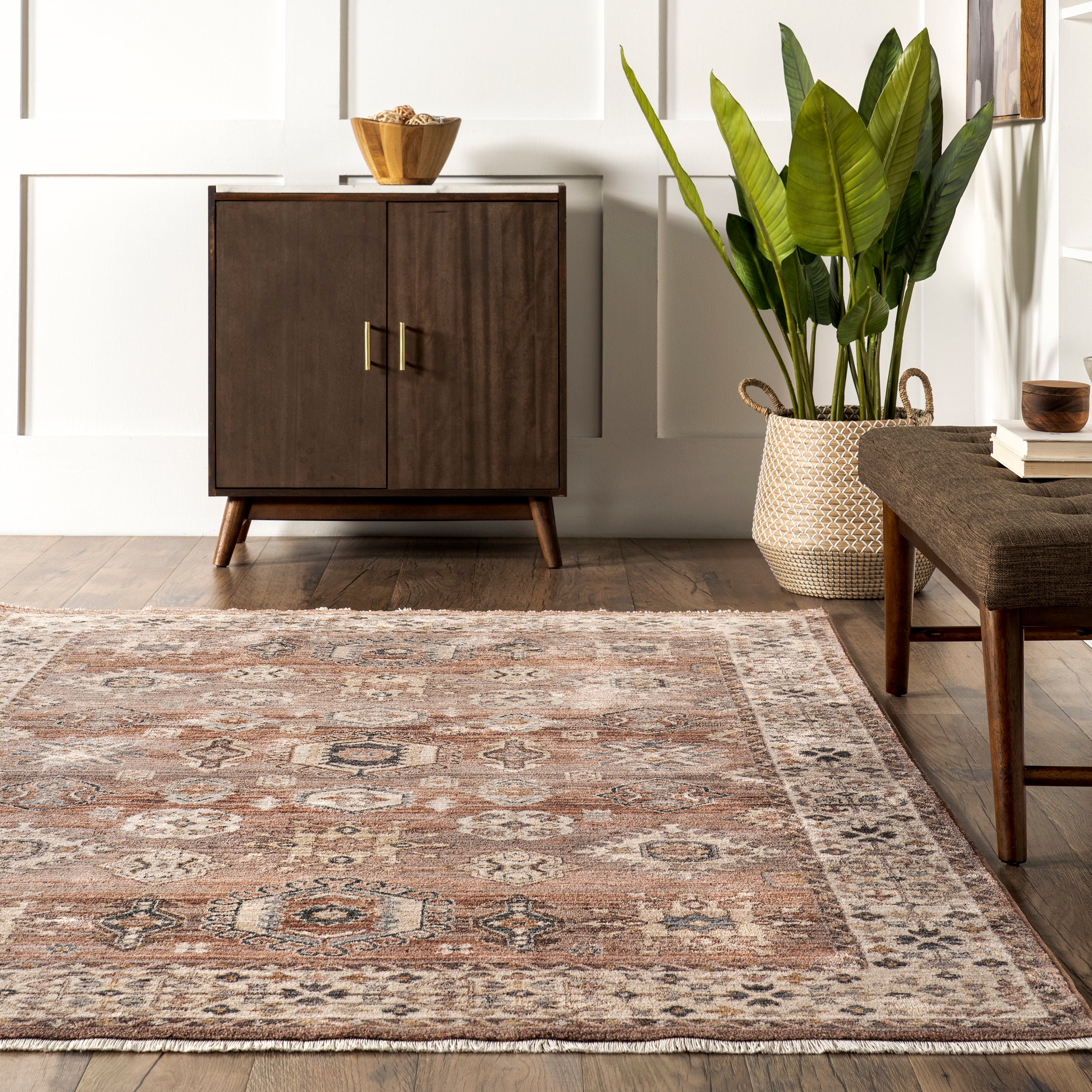 Kelsee Vintage Traditional Fringe Area Rug - Image 8