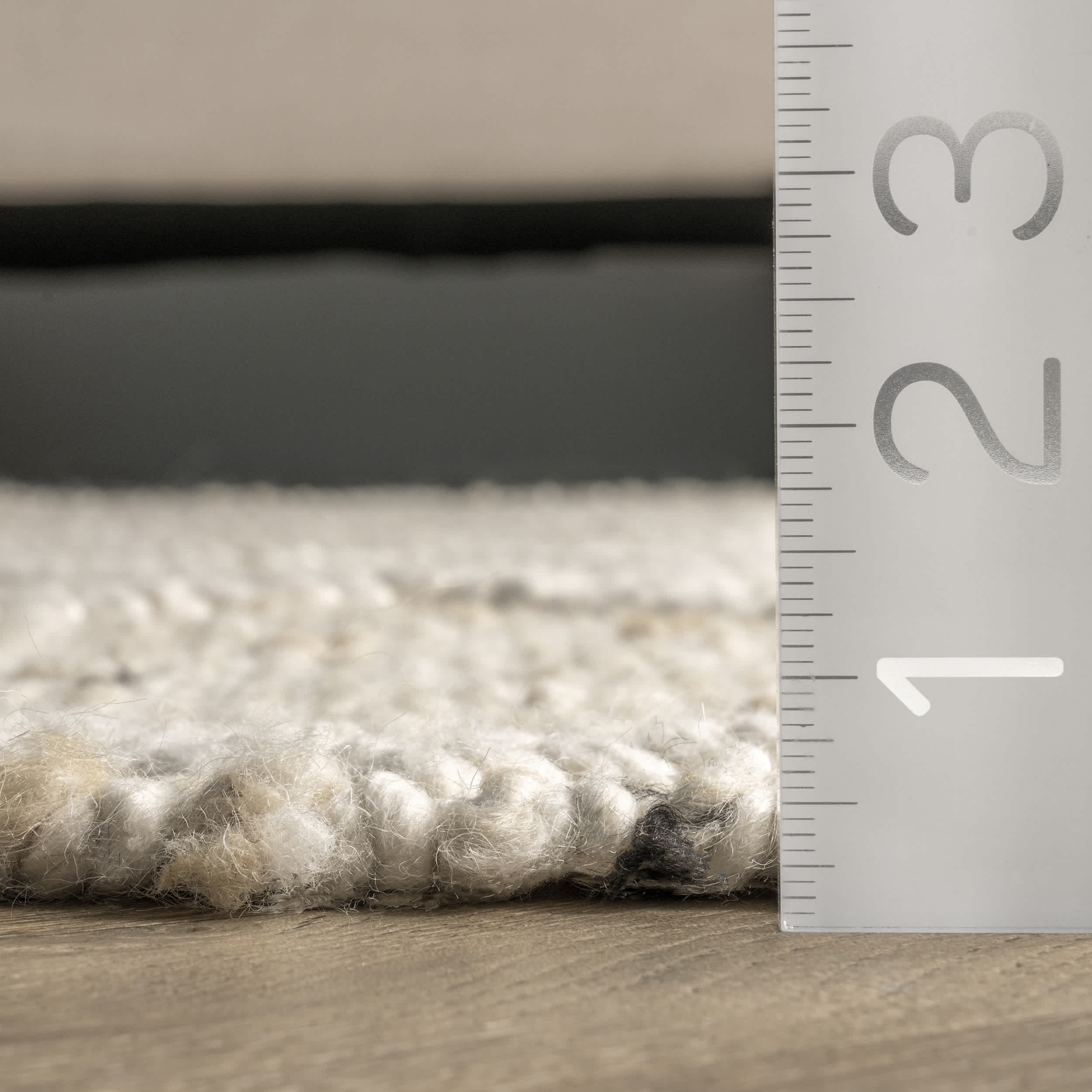 Brooklyn Textured Trellis Wool Fringe Area Rug - Image 3