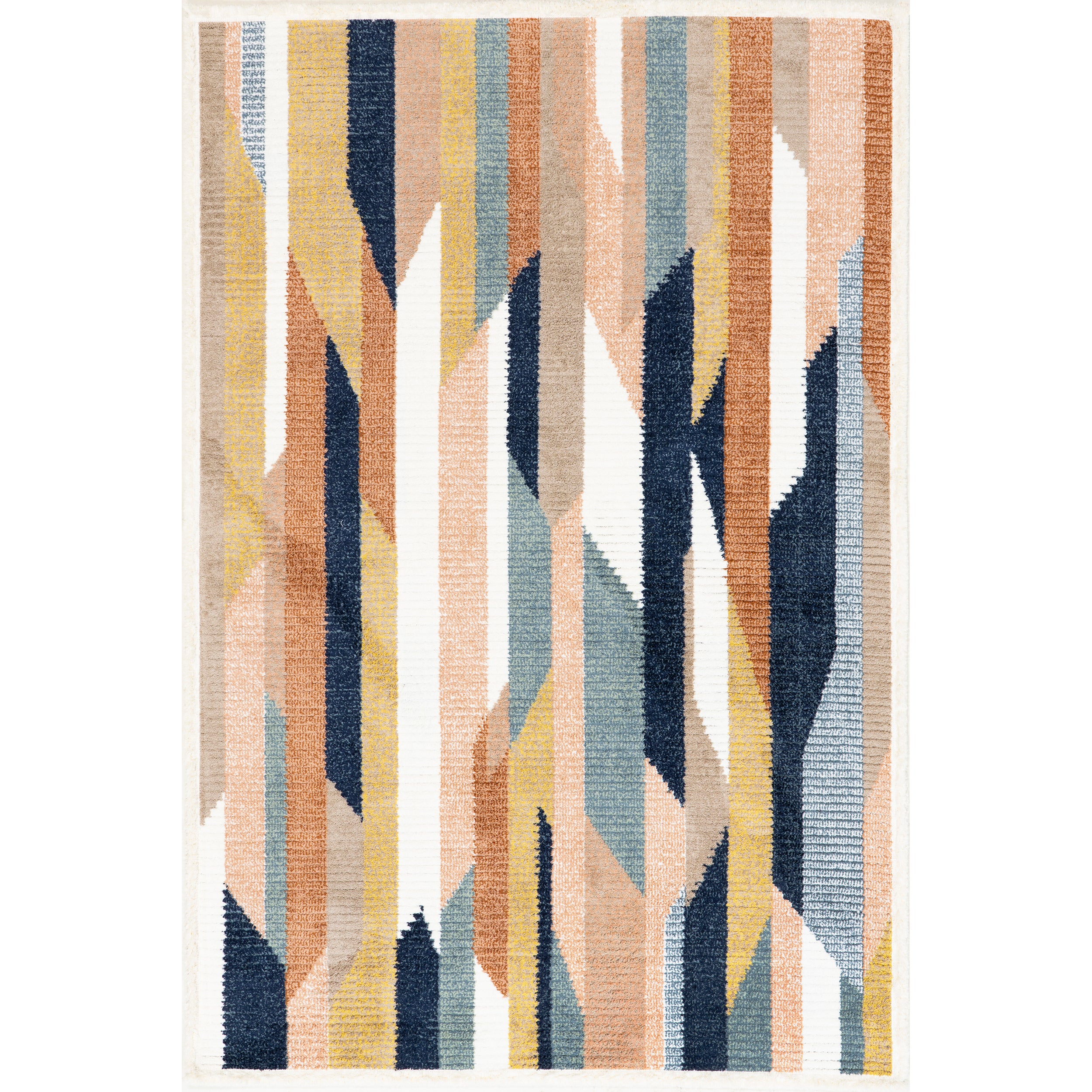 Inga Modern Abstract Fringe Area Rug