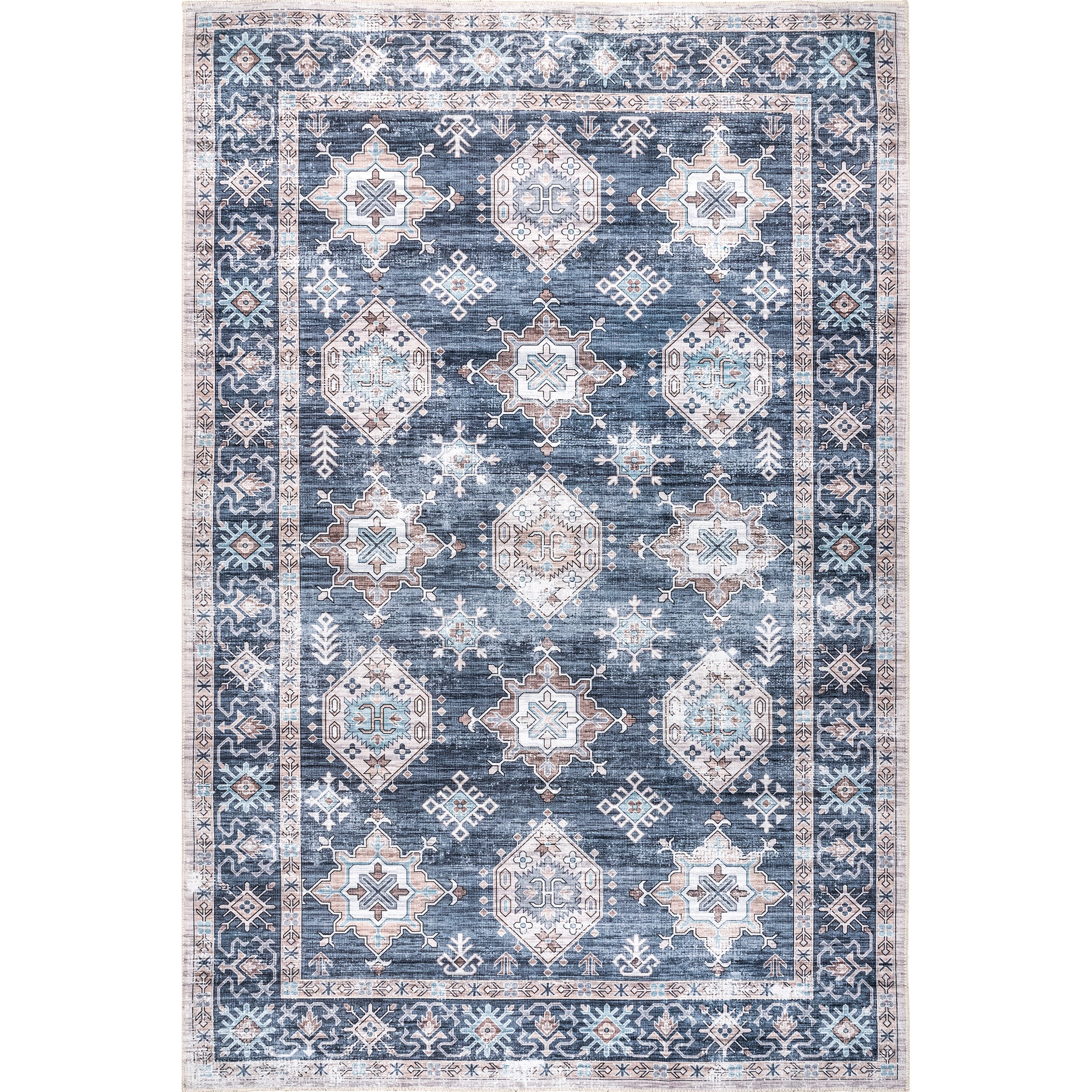 Finley Machine Washable Vintage Distressed Area Rug