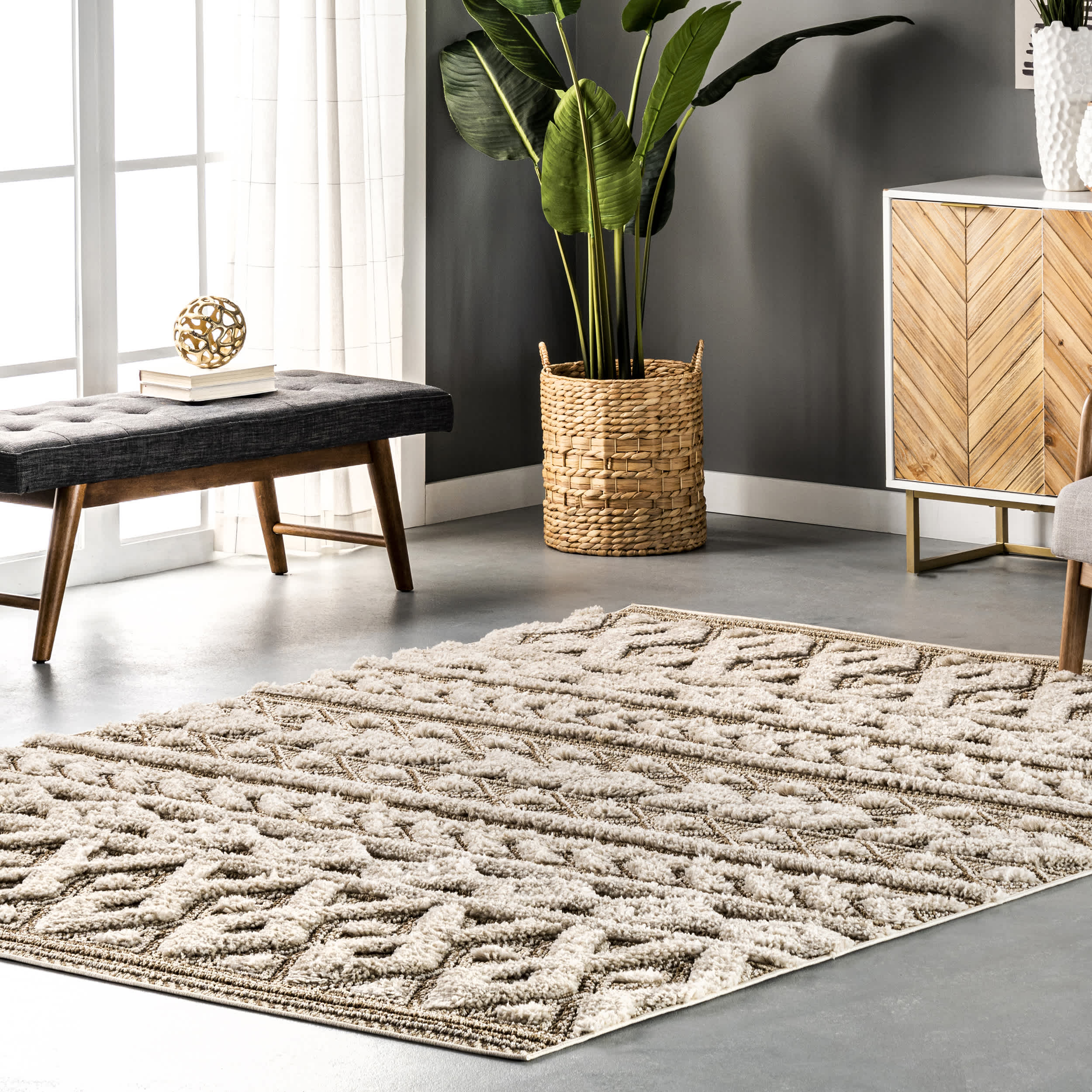 Rebecca High Low Textured Shaggy Area Rug - Image 11