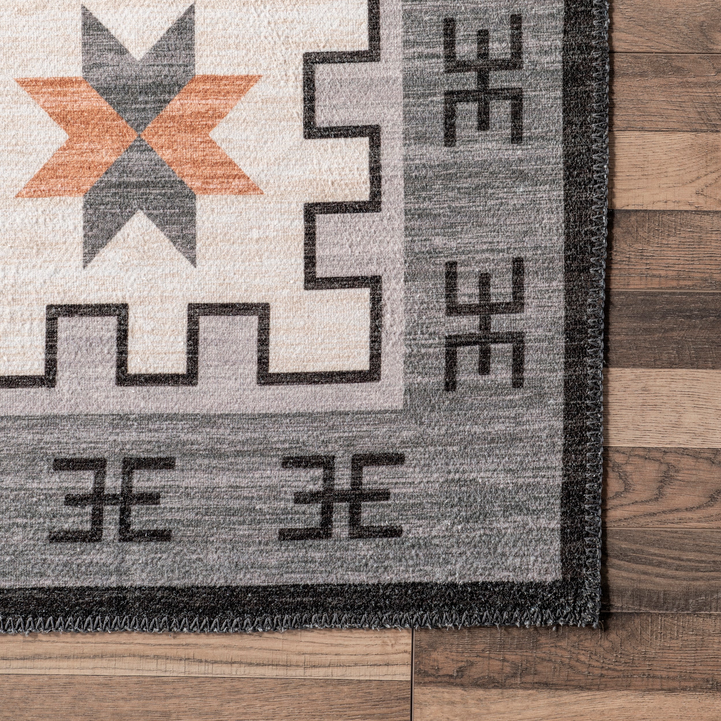Remy Bold Geometric Machine Washable Area Rug - Image 14